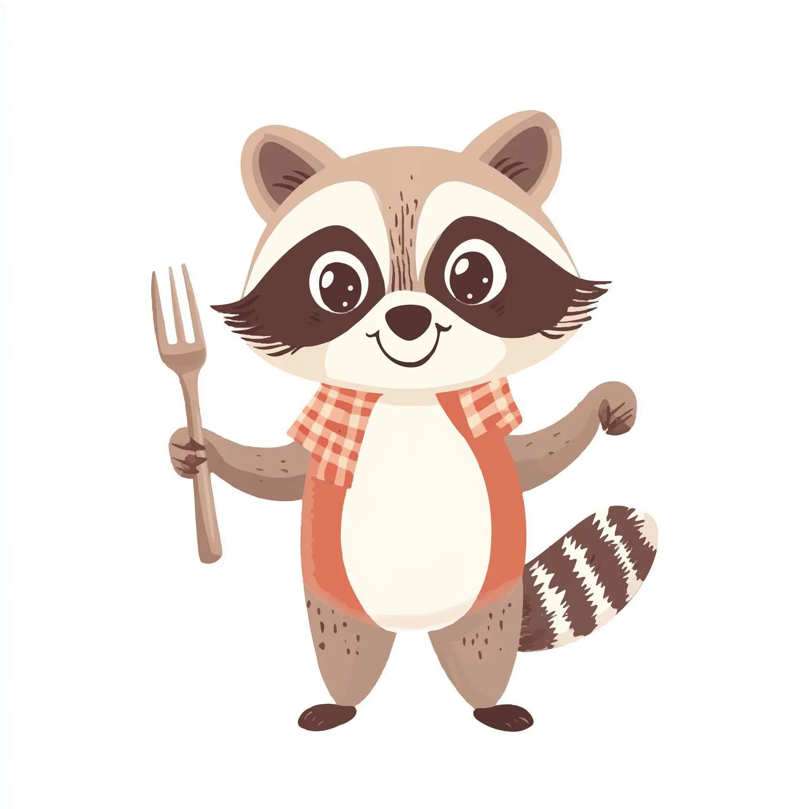 Raccoon Holding Fork with Menu Text — free download from Dotvec