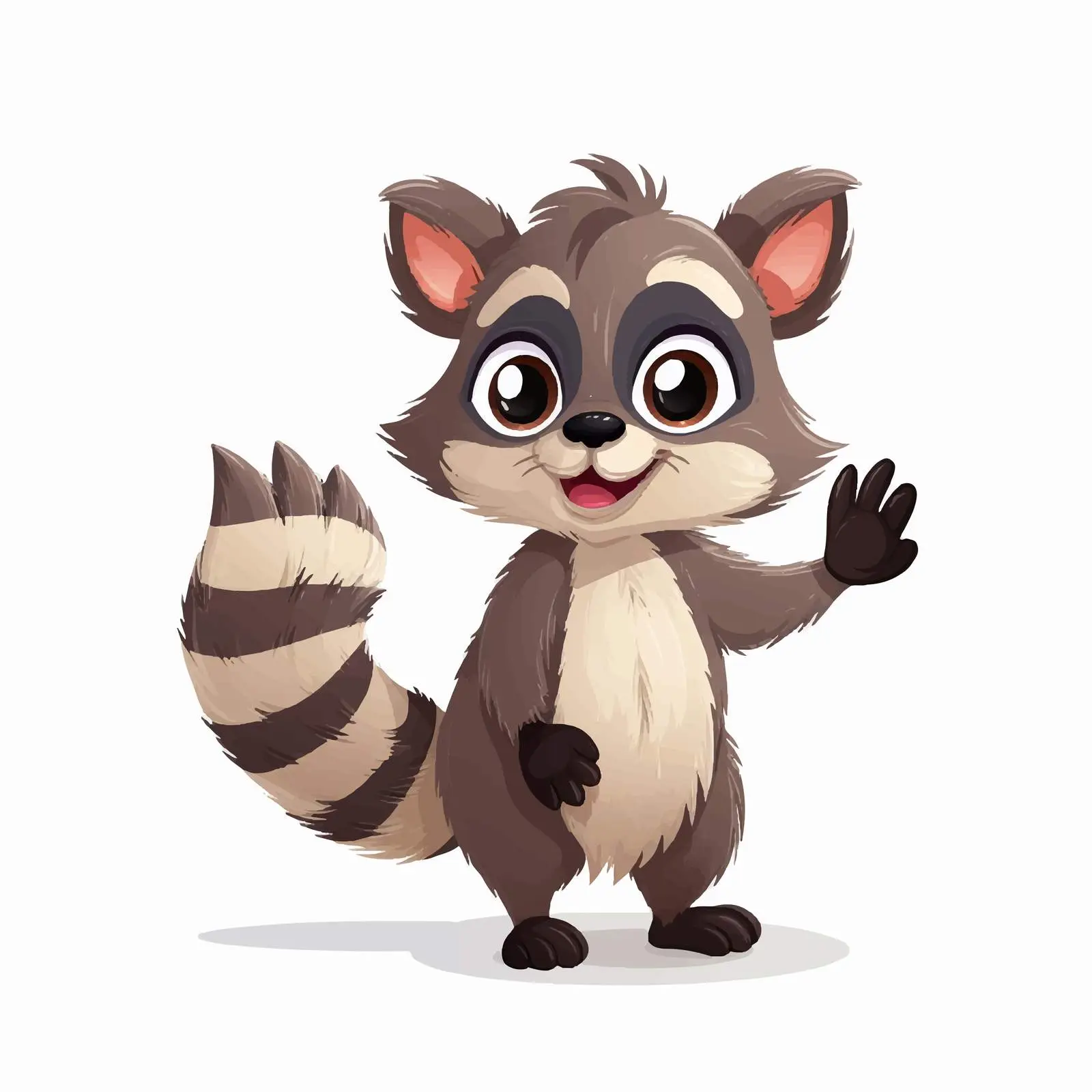 Cute Raccoon Waving Hello Gesture Vector — free download from Dotvec