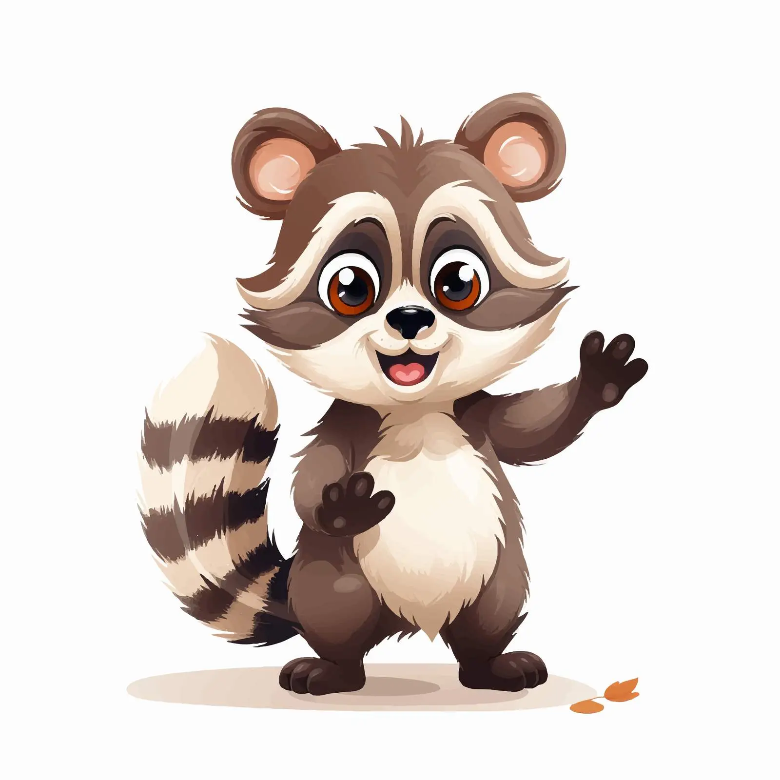 Cute Raccoon Waving Hello Gesture Vector — free download from Dotvec