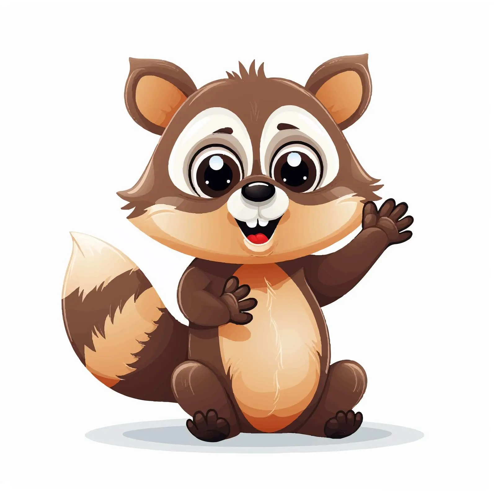 Cute Raccoon Waving Hello with Paw Gesture — free download from Dotvec