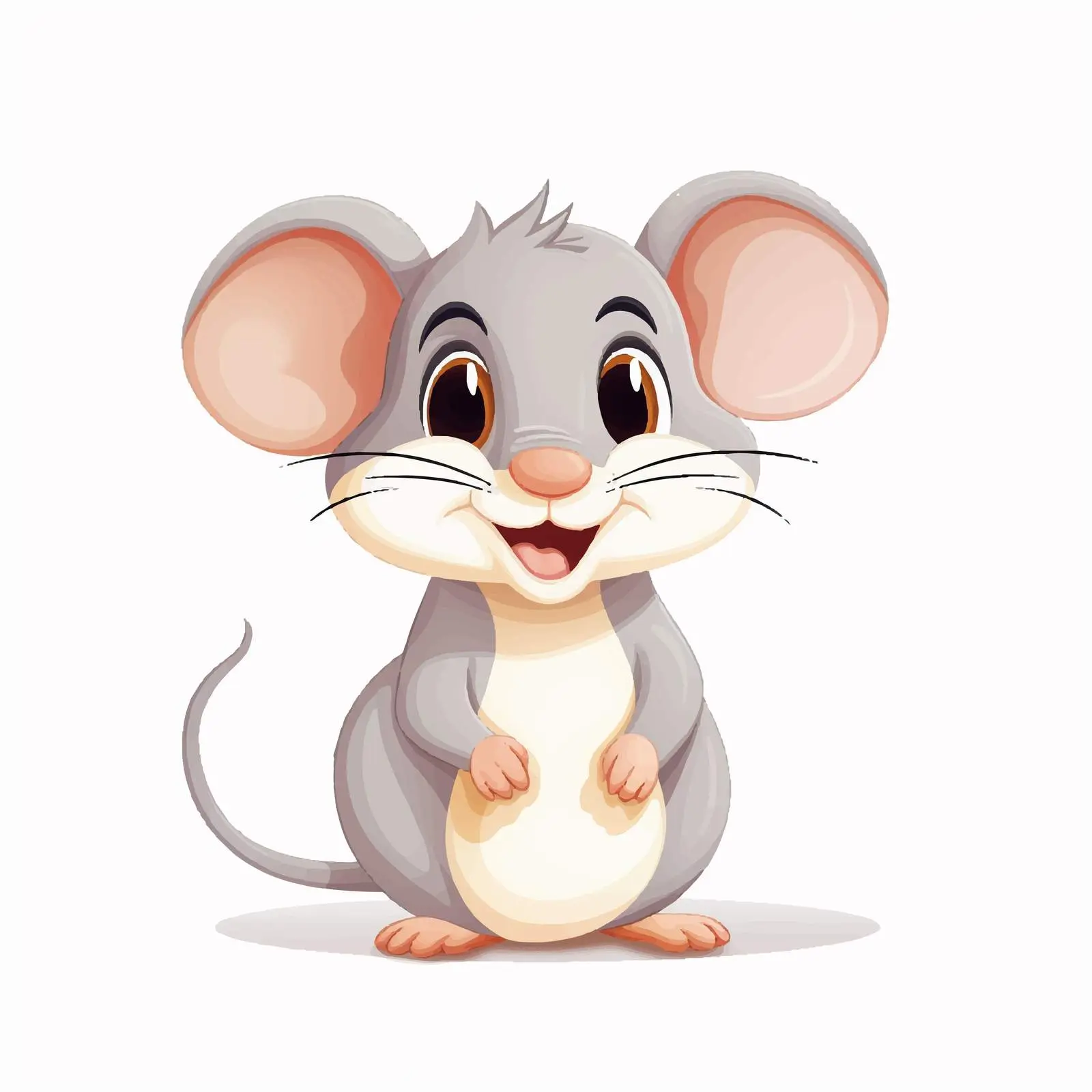 Cute Cartoon Rat Illustration on White Background — free download from Dotvec