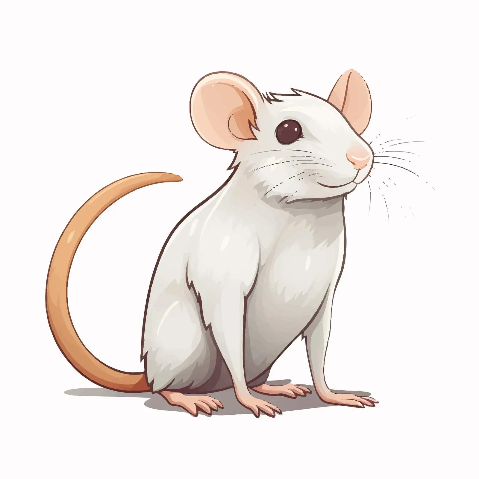Cute Cartoon Rat Illustration on White Background — free download from Dotvec