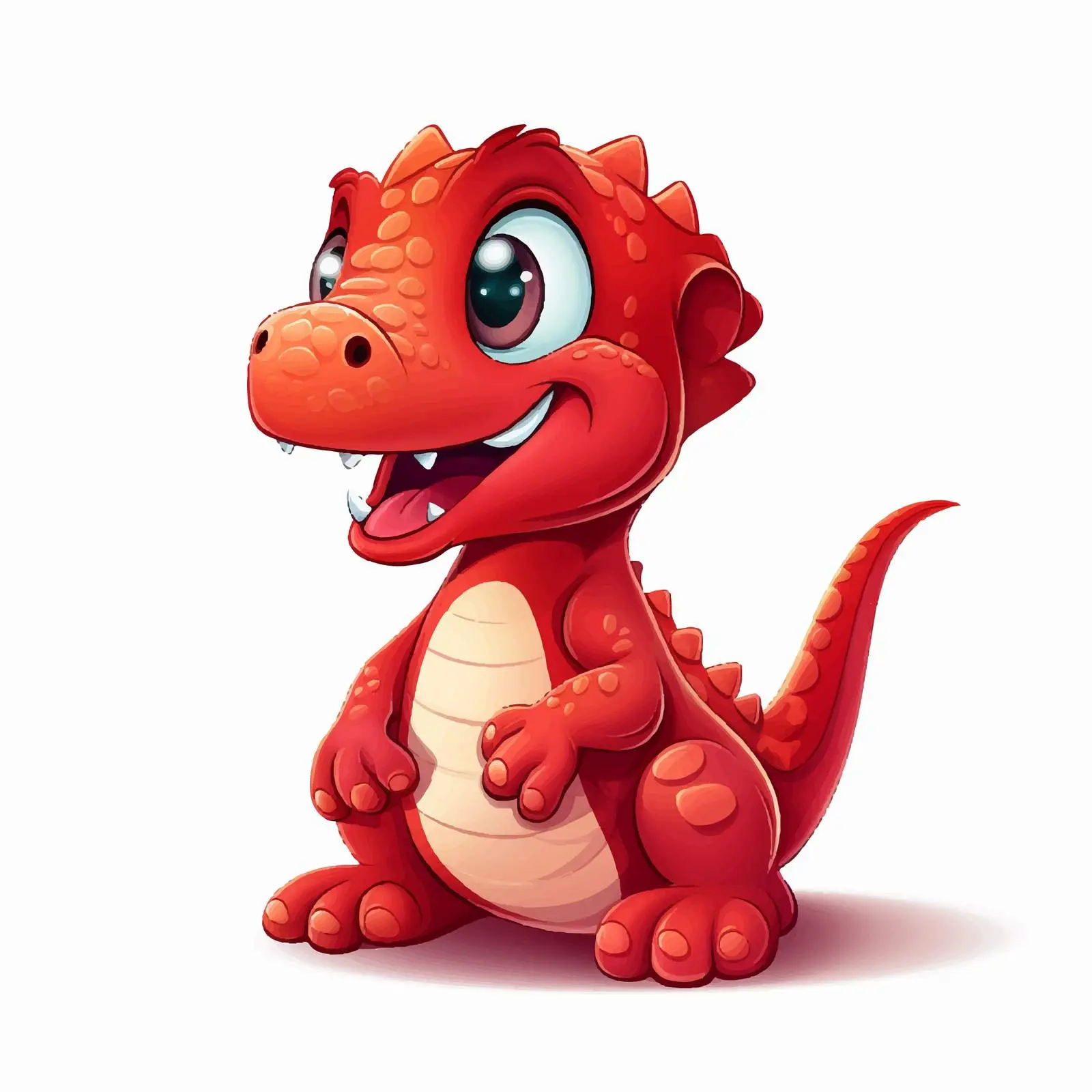 Playful Cute Red Dinosaur Vector Illustration — free download from Dotvec