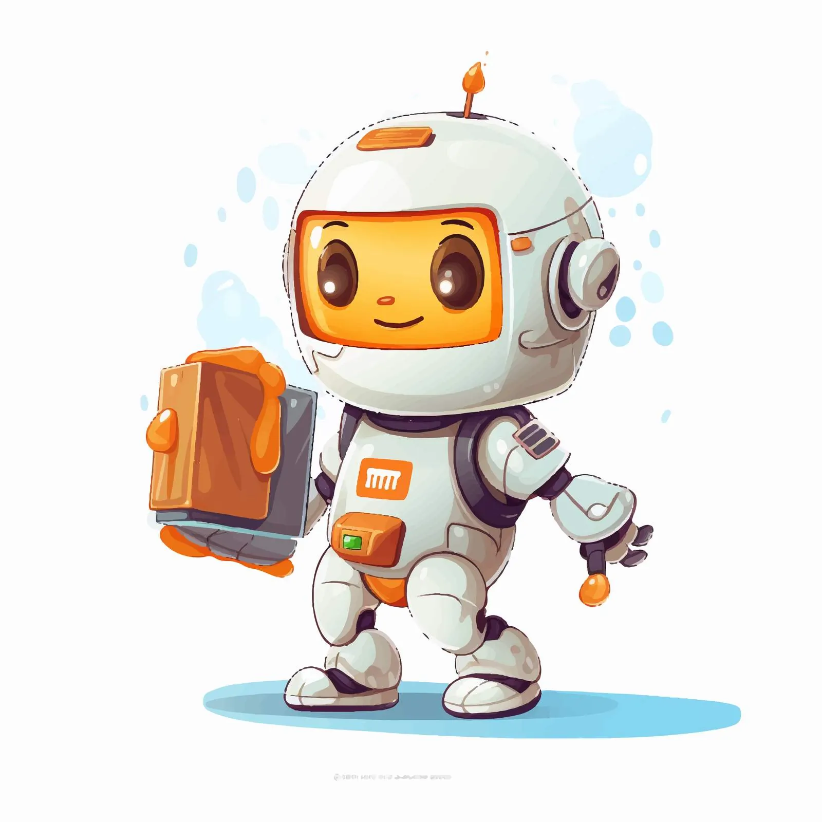 Cute Robot Courier for Delivery Service — free download from Dotvec