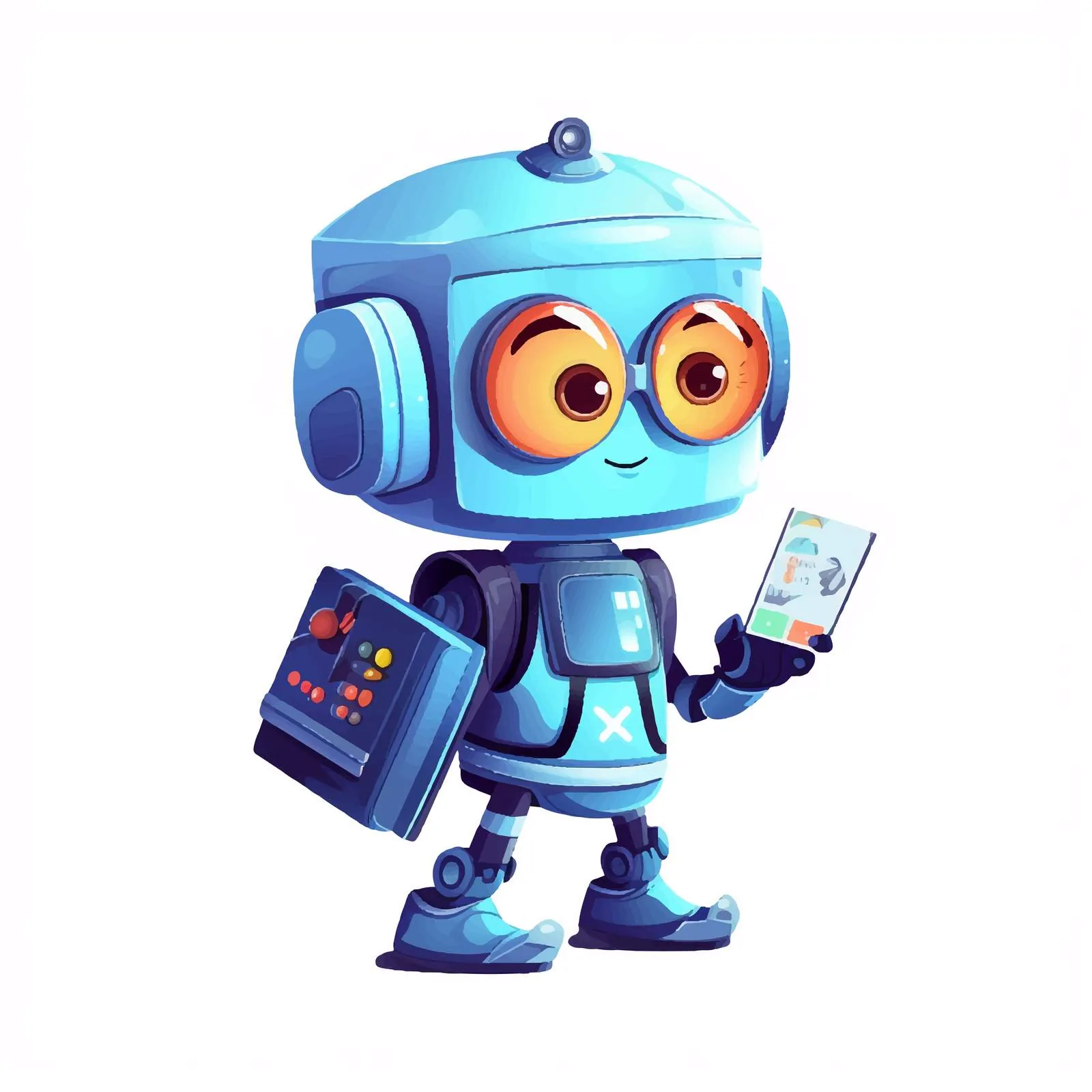 Cute Robot Courier for Delivery Service — free download from Dotvec