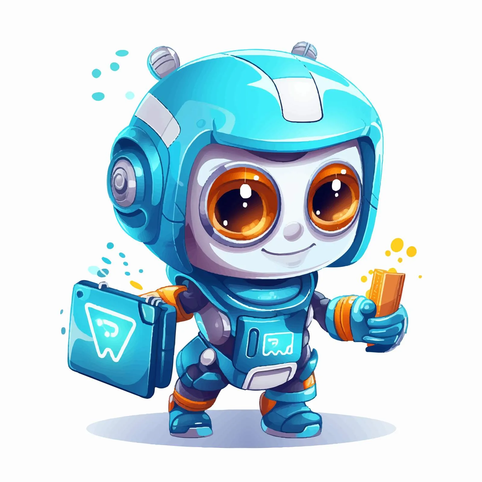 Cute Android Robot Courier for Delivery Service – free smart delivery image from Dotvec