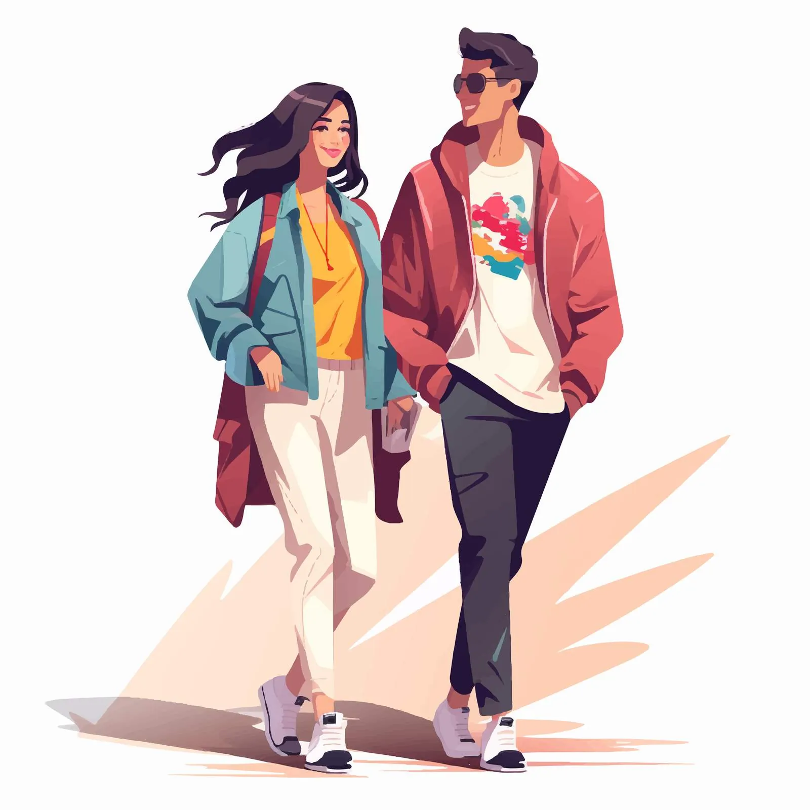 Trendy Romantic Couple in Fashionable Outfits — free download from Dotvec