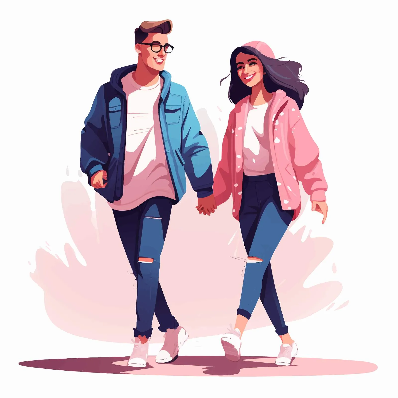Trendy Romantic Couple Illustration — free download from Dotvec