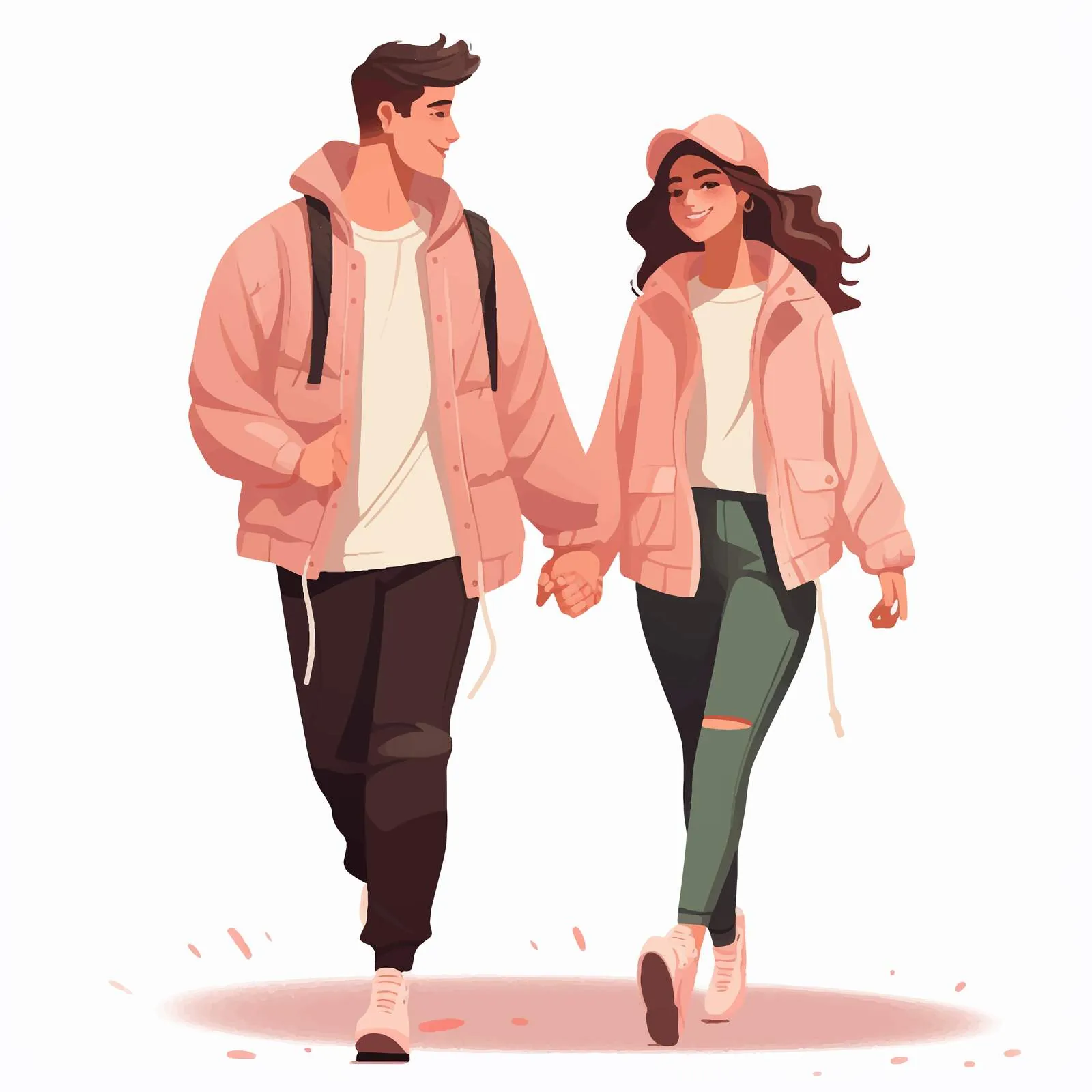 Trendy Romantic Couple in Casual Attire – free casual outfits image from Dotvec