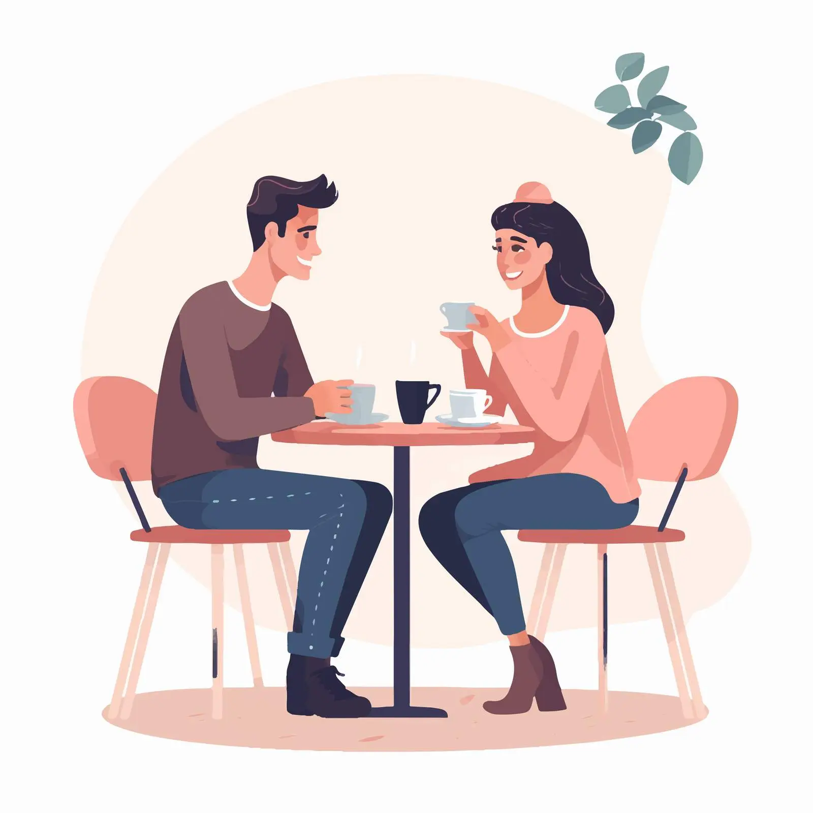 Romantic Couple at Cafe Table — free download from Dotvec