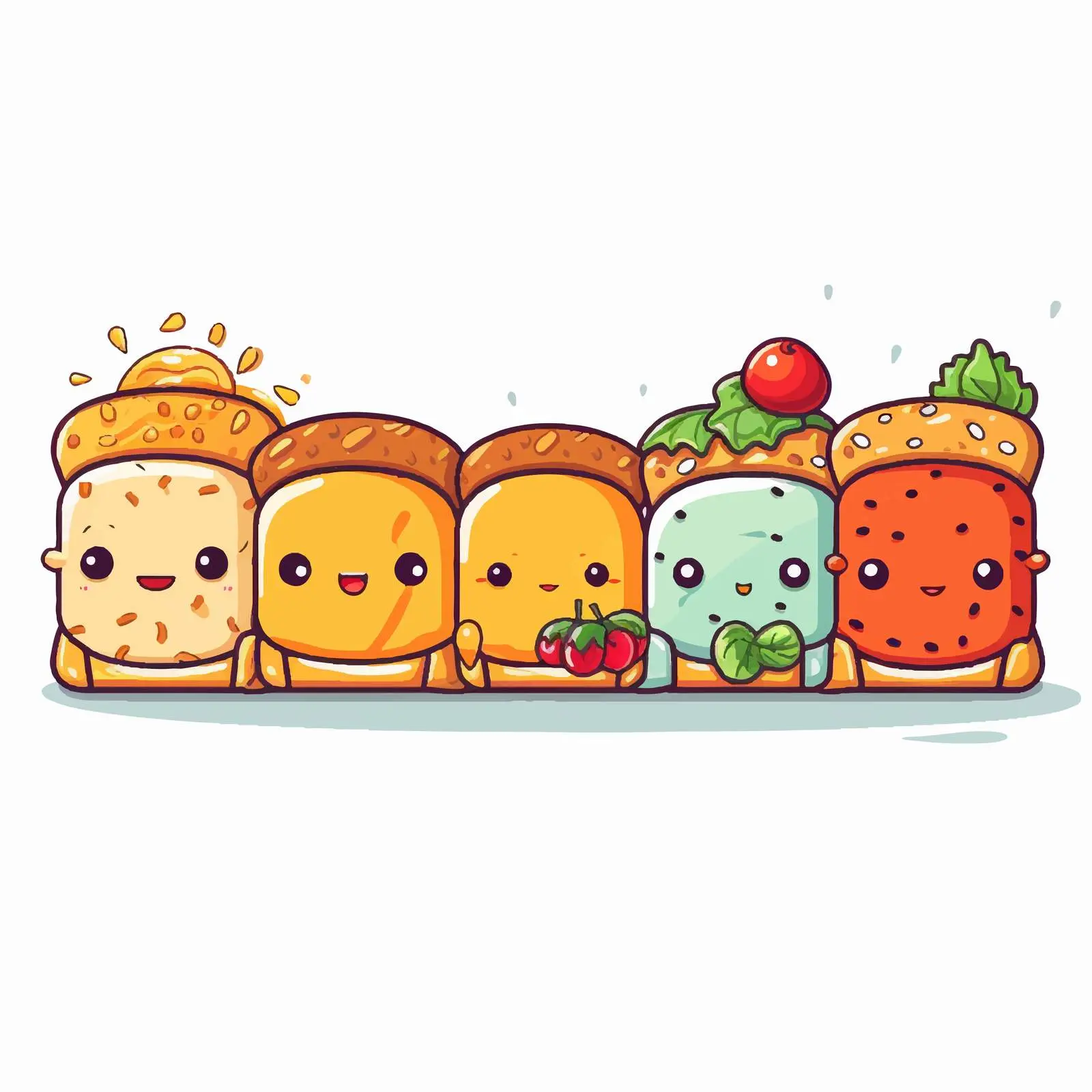 Cute Sandwich Line Art Vector Illustration — free download from Dotvec