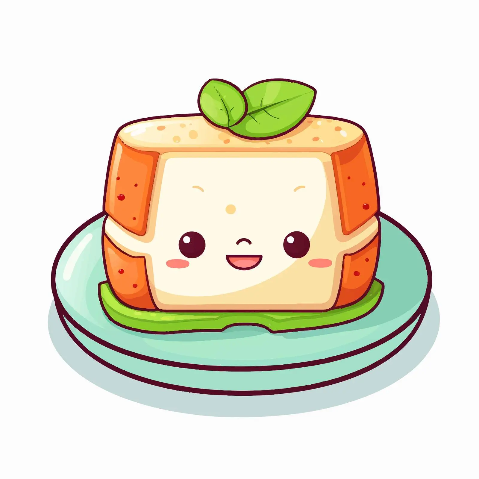 Cute Sandwich on Plate Vector Illustration – free cartoon sandwich image from Dotvec