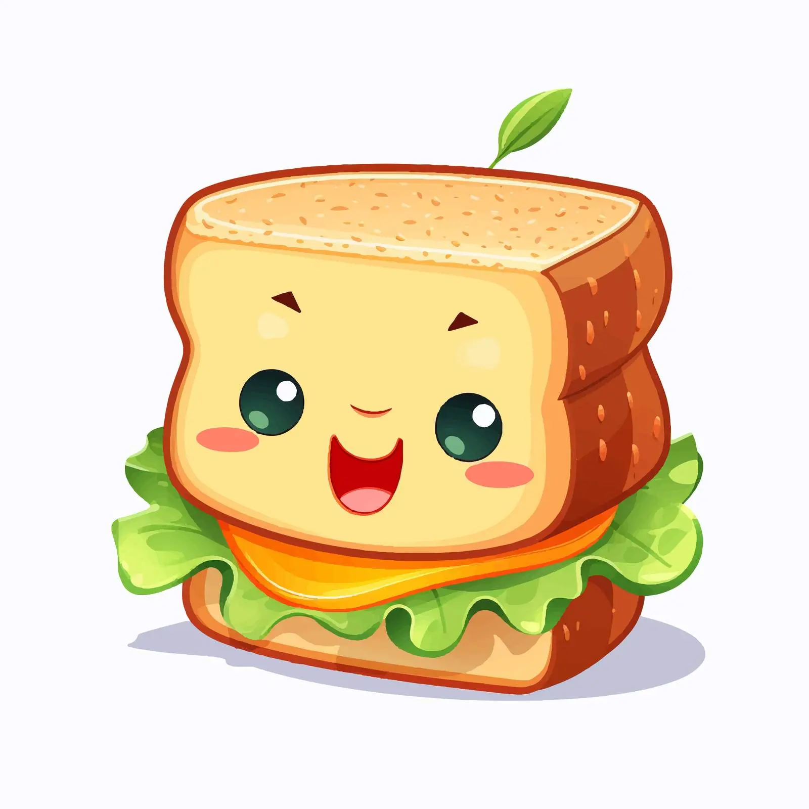 Cute Sandwich Vector Illustration on White Background – free cartoon sandwich image from Dotvec