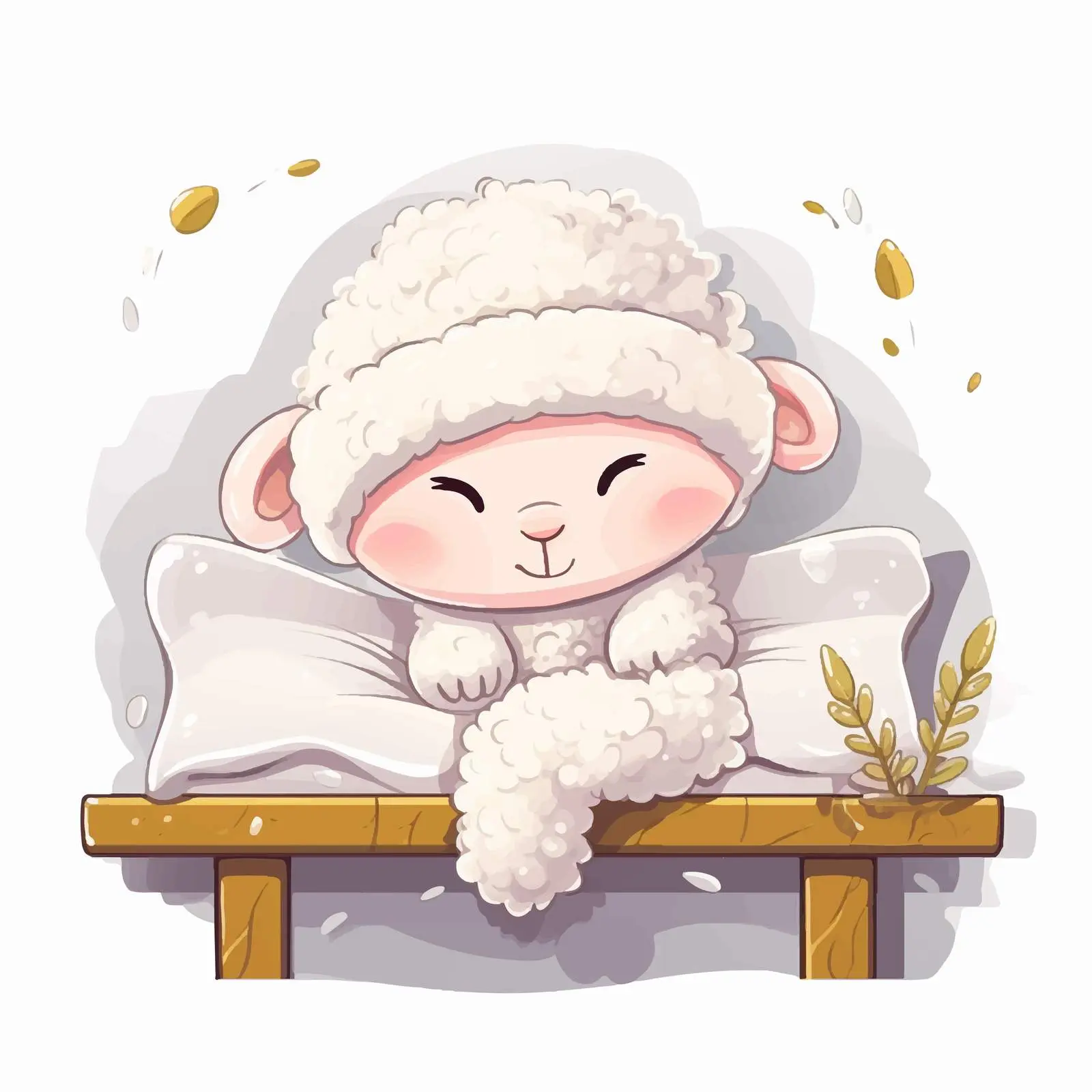 Cute Sheep in Bed with a Cold — free download from Dotvec