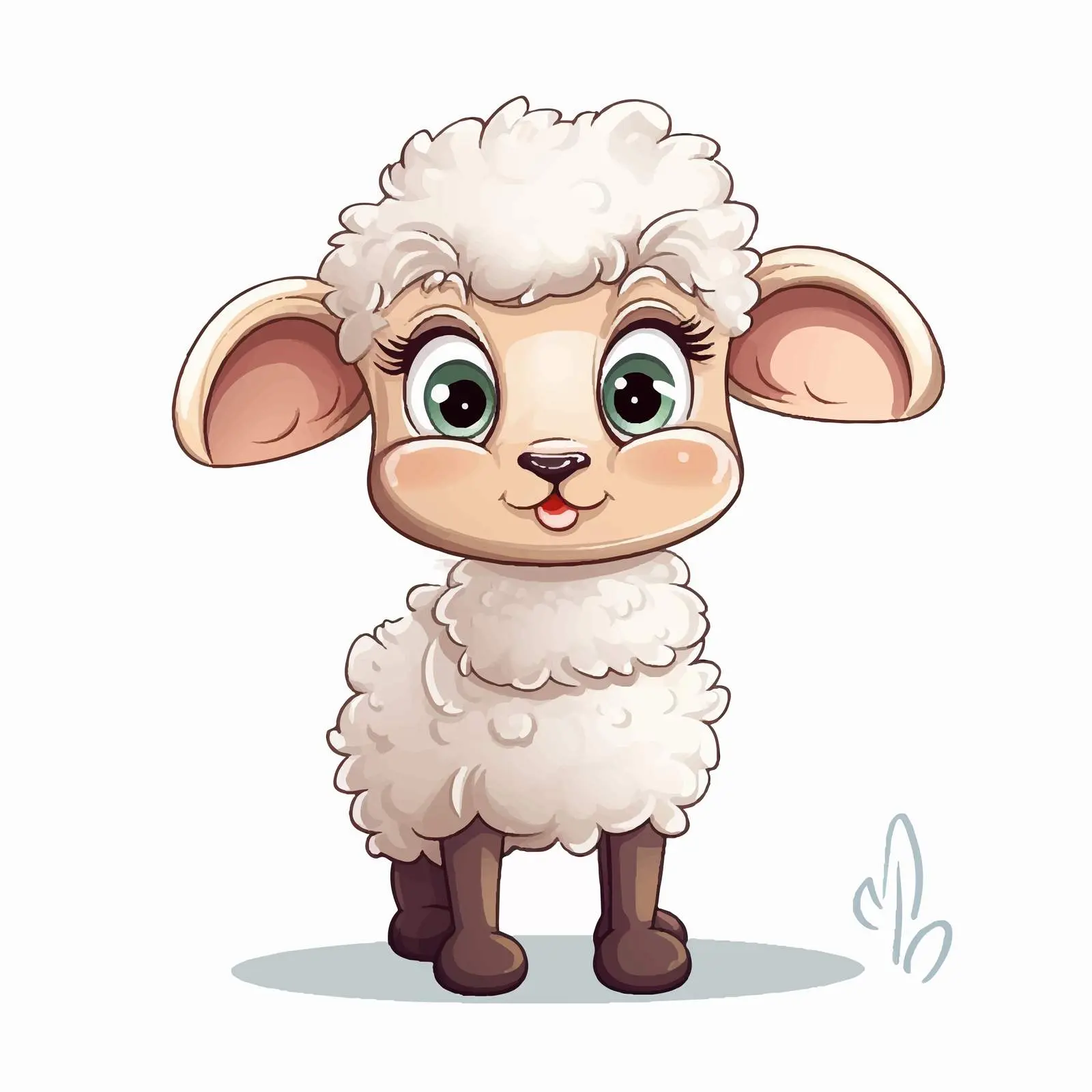 Cute Thinking Sheep Cartoon Illustration — free download from Dotvec