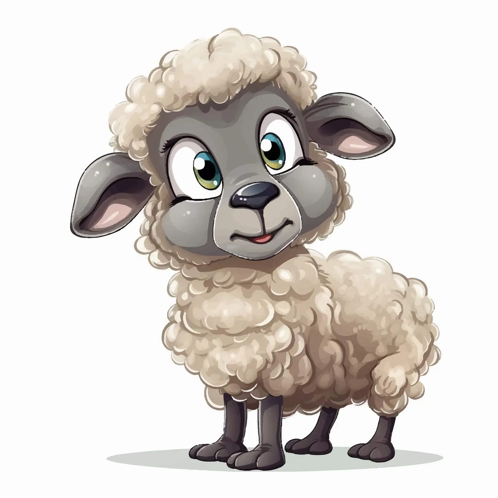 Cute Thinking Sheep Cartoon Illustration — free download from Dotvec