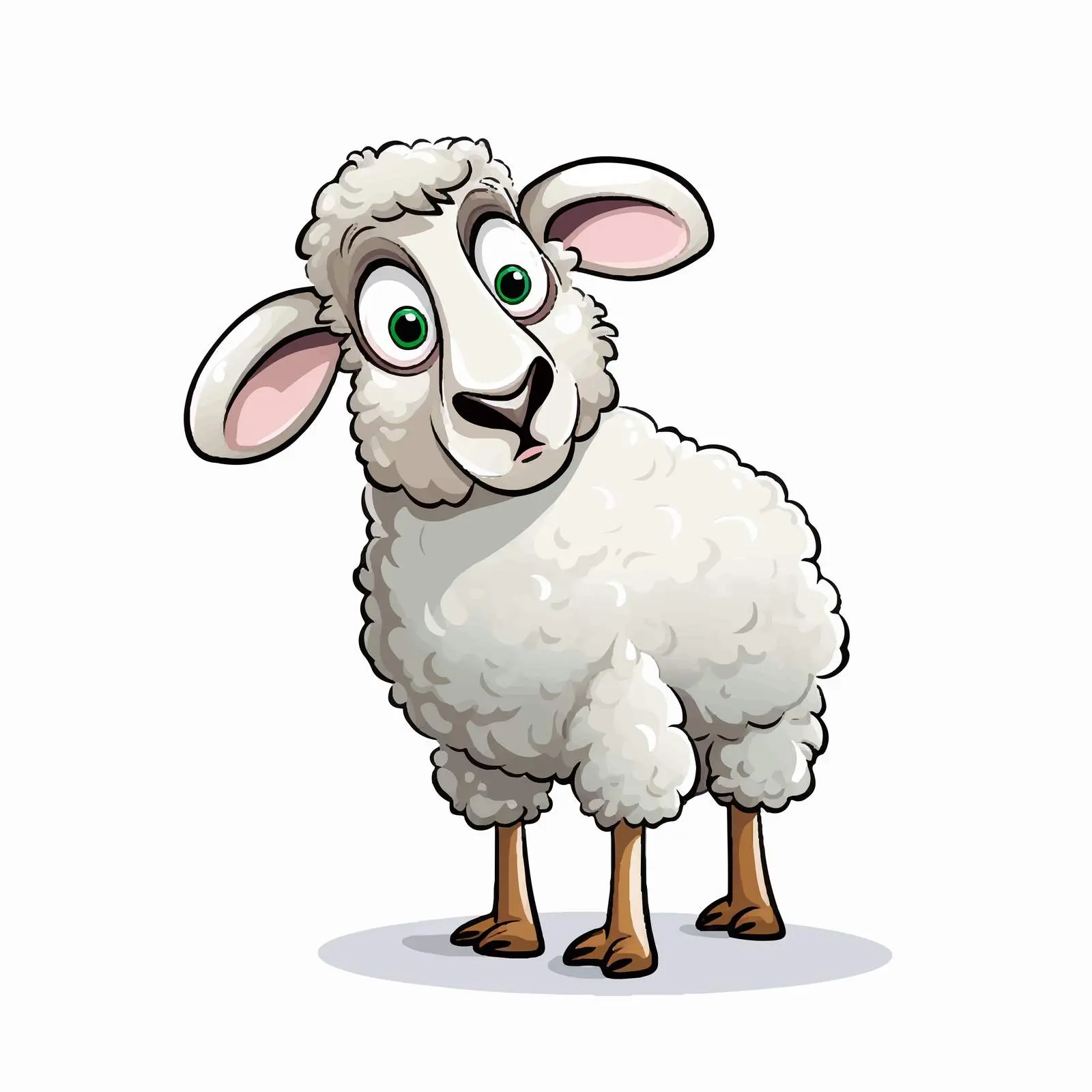 Cute Cartoon Sheep Picking Its Nose – free lighthearted art image from Dotvec