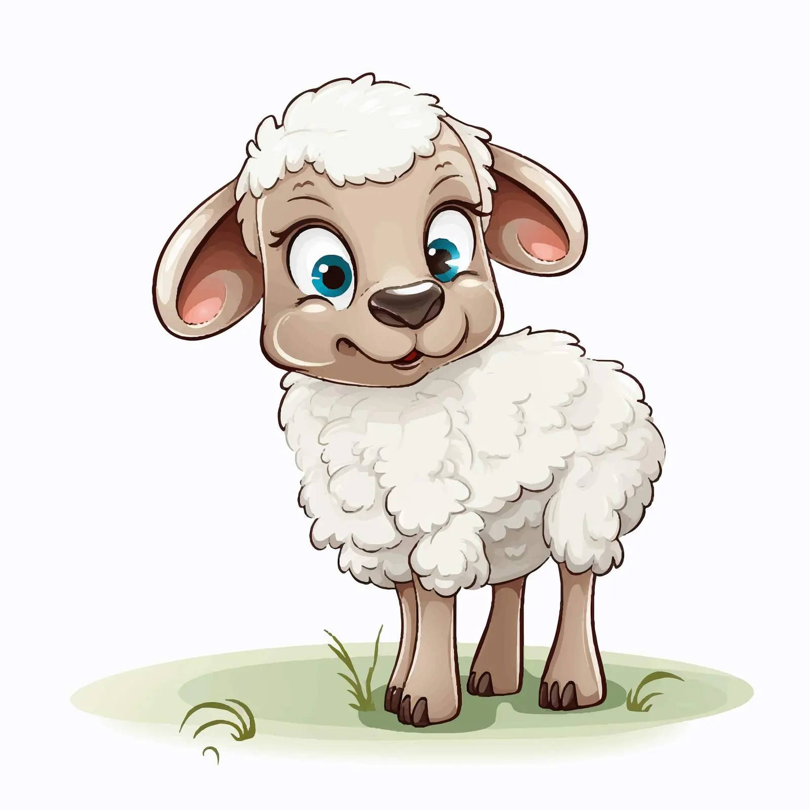 Cute Sheep Picking Nose Cartoon Clip Art – free sheep vector image from Dotvec