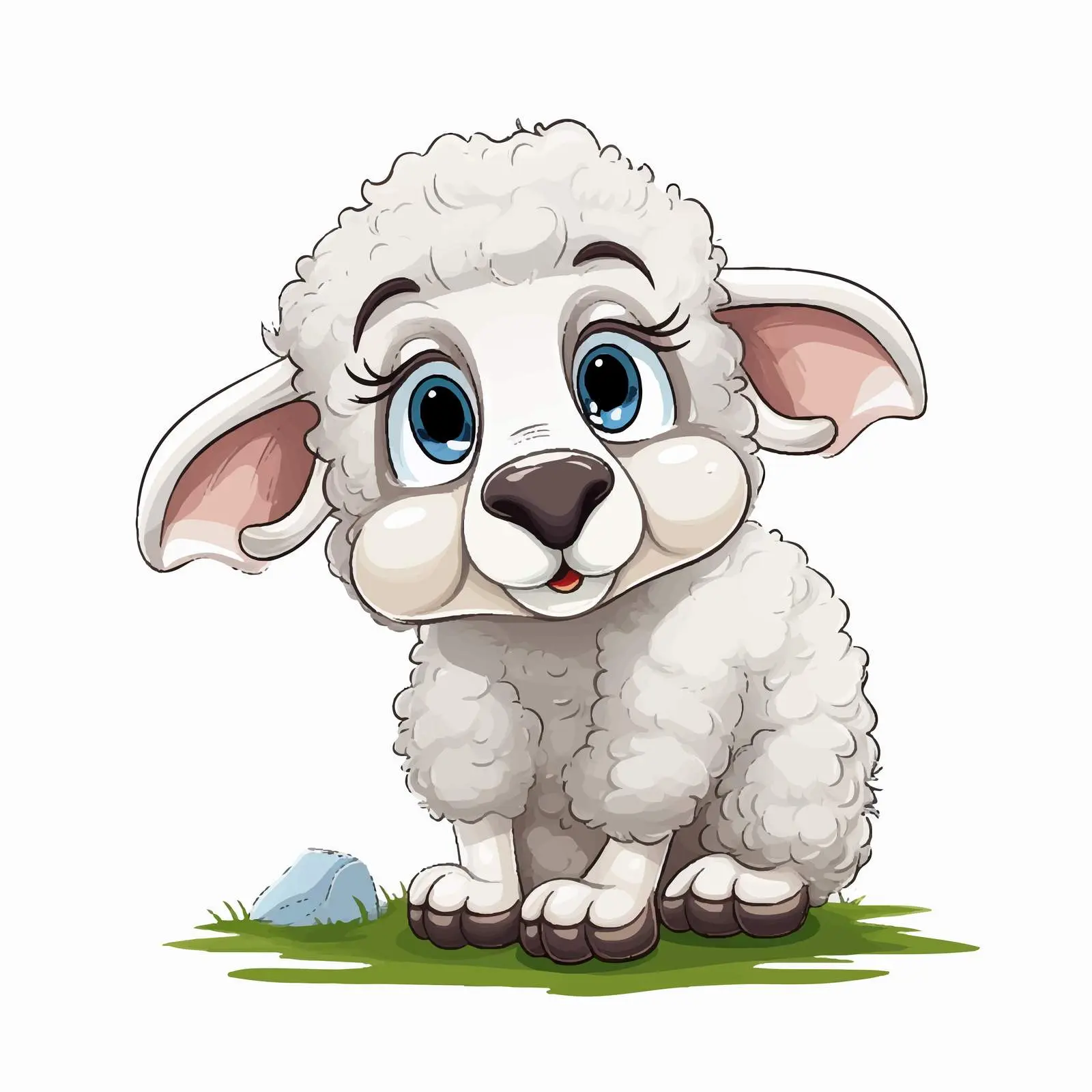Cute Cartoon Sheep Picking Its Nose — free download from Dotvec
