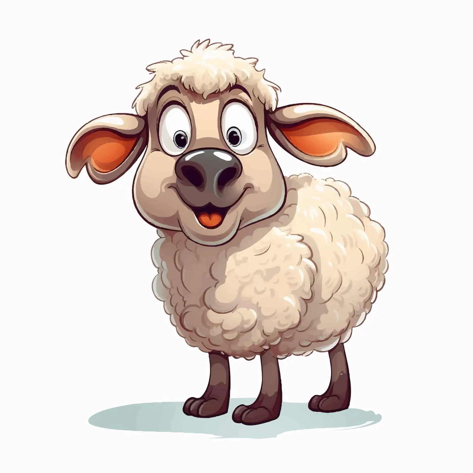Cute Cartoon Sheep Picking Its Nose — free download from Dotvec