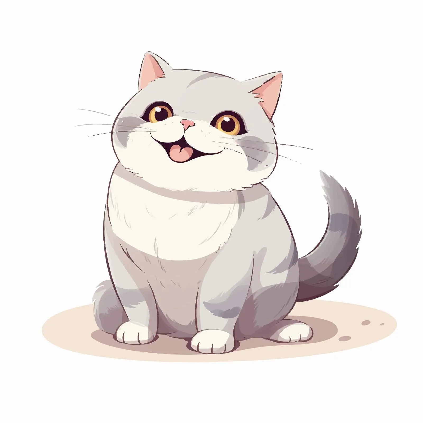 Cute British Chinchilla Cat Sitting Isolated — free download from Dotvec