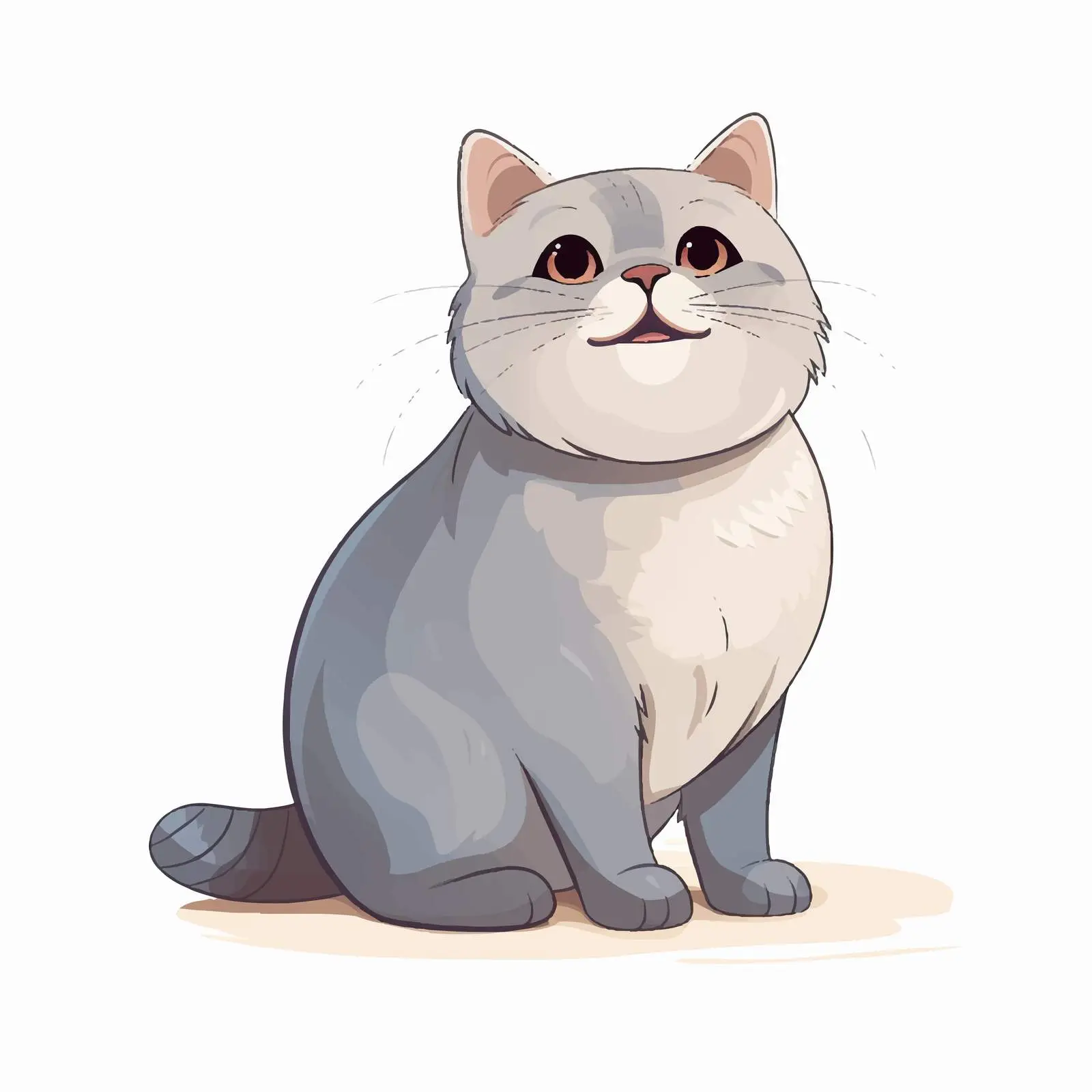 Adorable British Chinchilla Cat Sitting Gracefully — free download from Dotvec