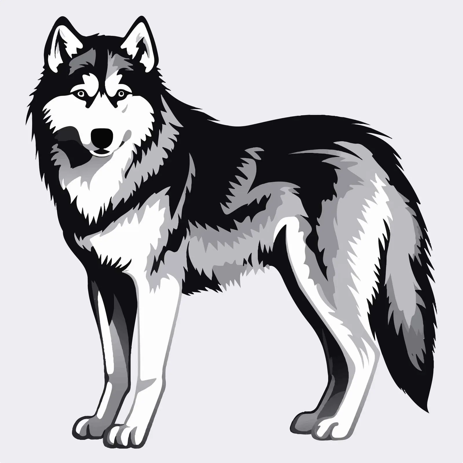Cute Siberian Husky Silhouette on Transparent Background – free siberian husky image from Dotvec