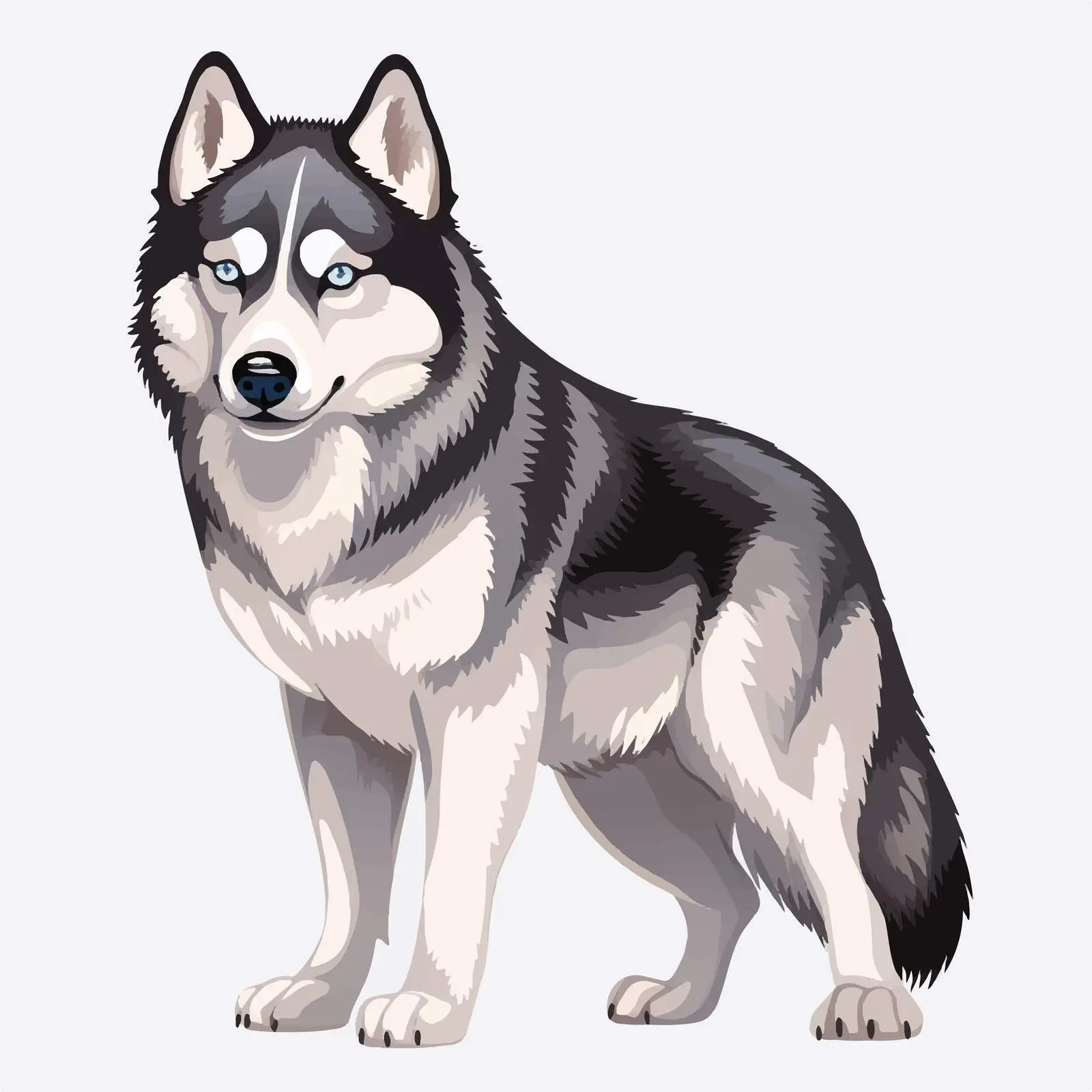 Cute Siberian Husky Silhouette on Transparent Background — free download from Dotvec