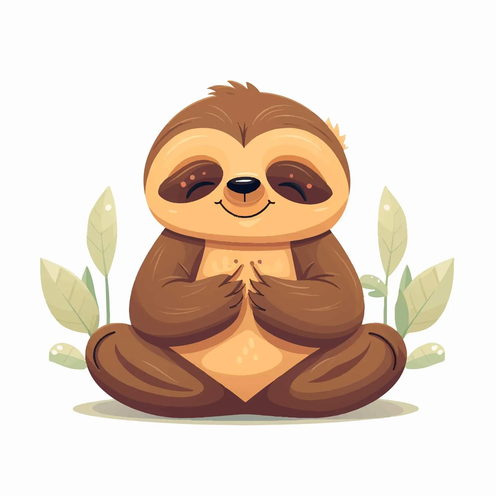 Cute Sloth Meditating in Yoga Pose — free download from Dotvec