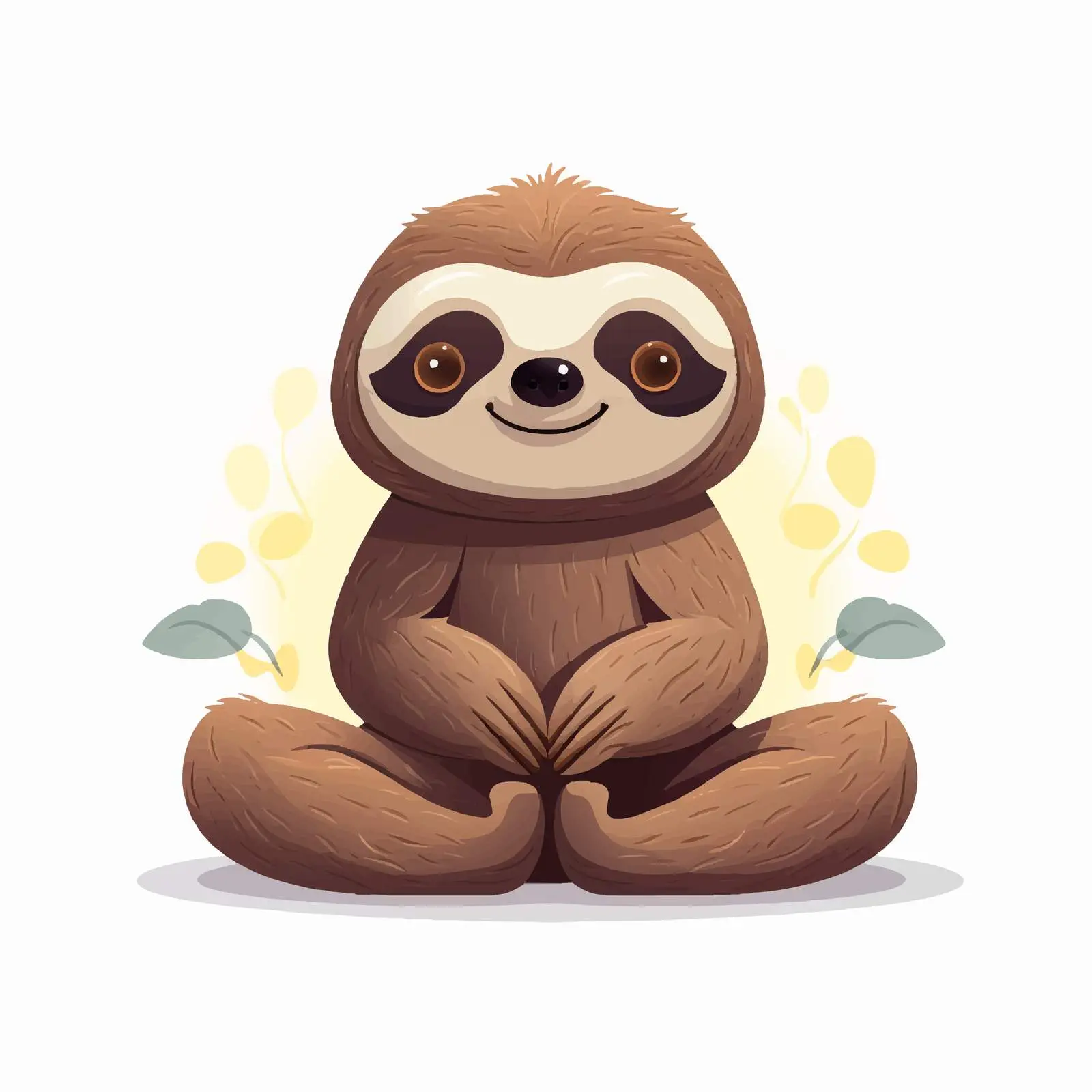 Cute Sloth Meditating in Yoga Pose — free download from Dotvec