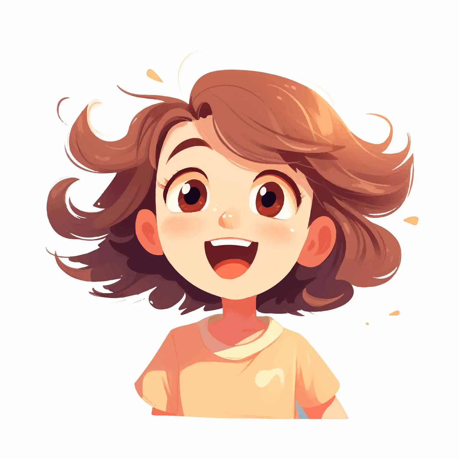 Joyful Happy Girl Laughing Vector Illustration — free download from Dotvec