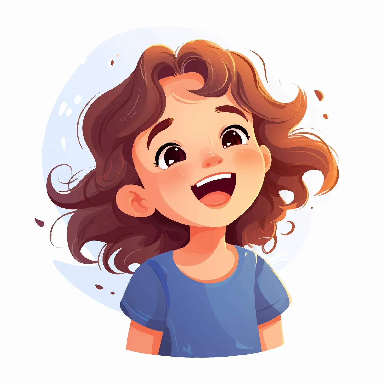 Joyful Happy Girl Vector Illustration — free download from Dotvec