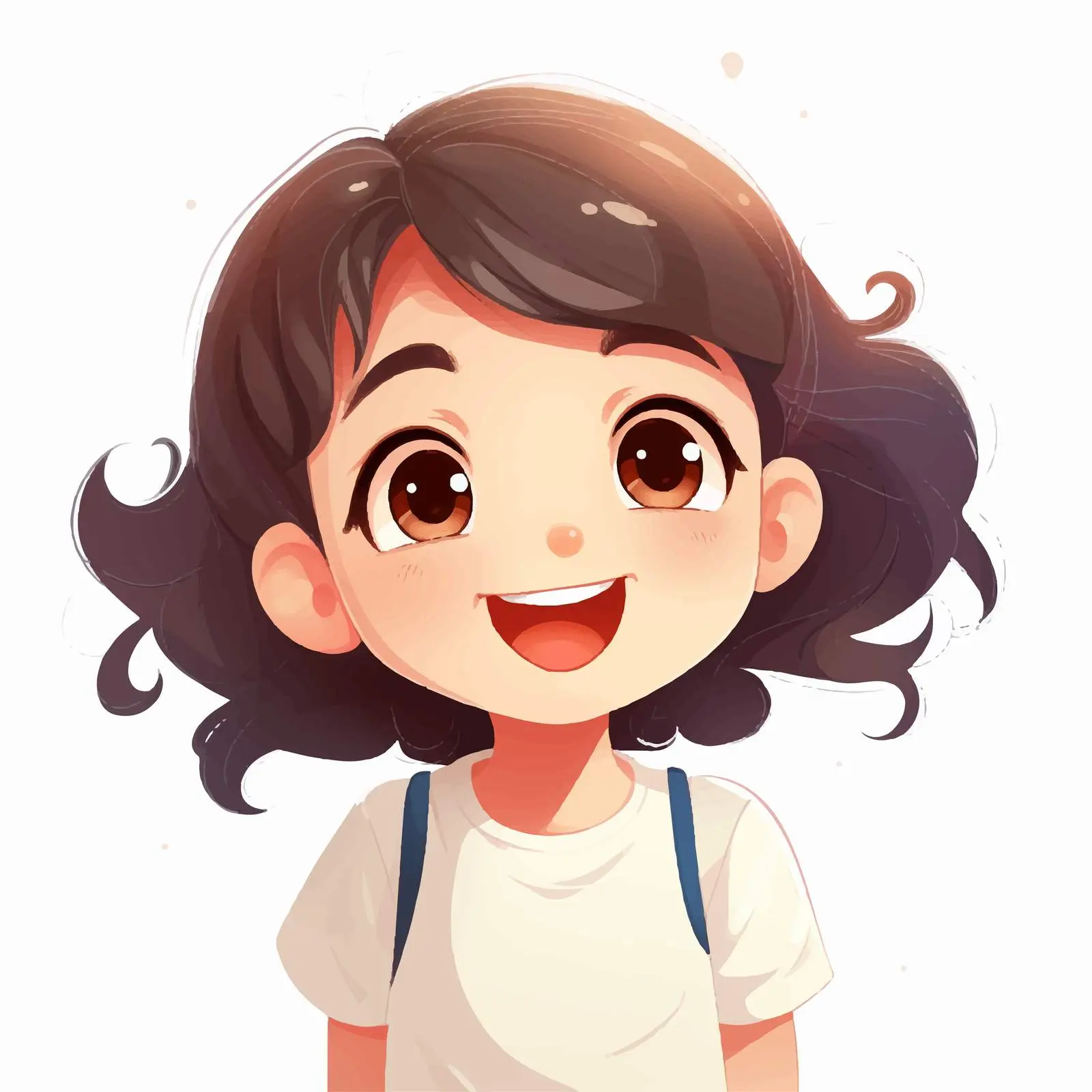 Happy Smiling Girl Vector Illustration – free happy vibes image from Dotvec