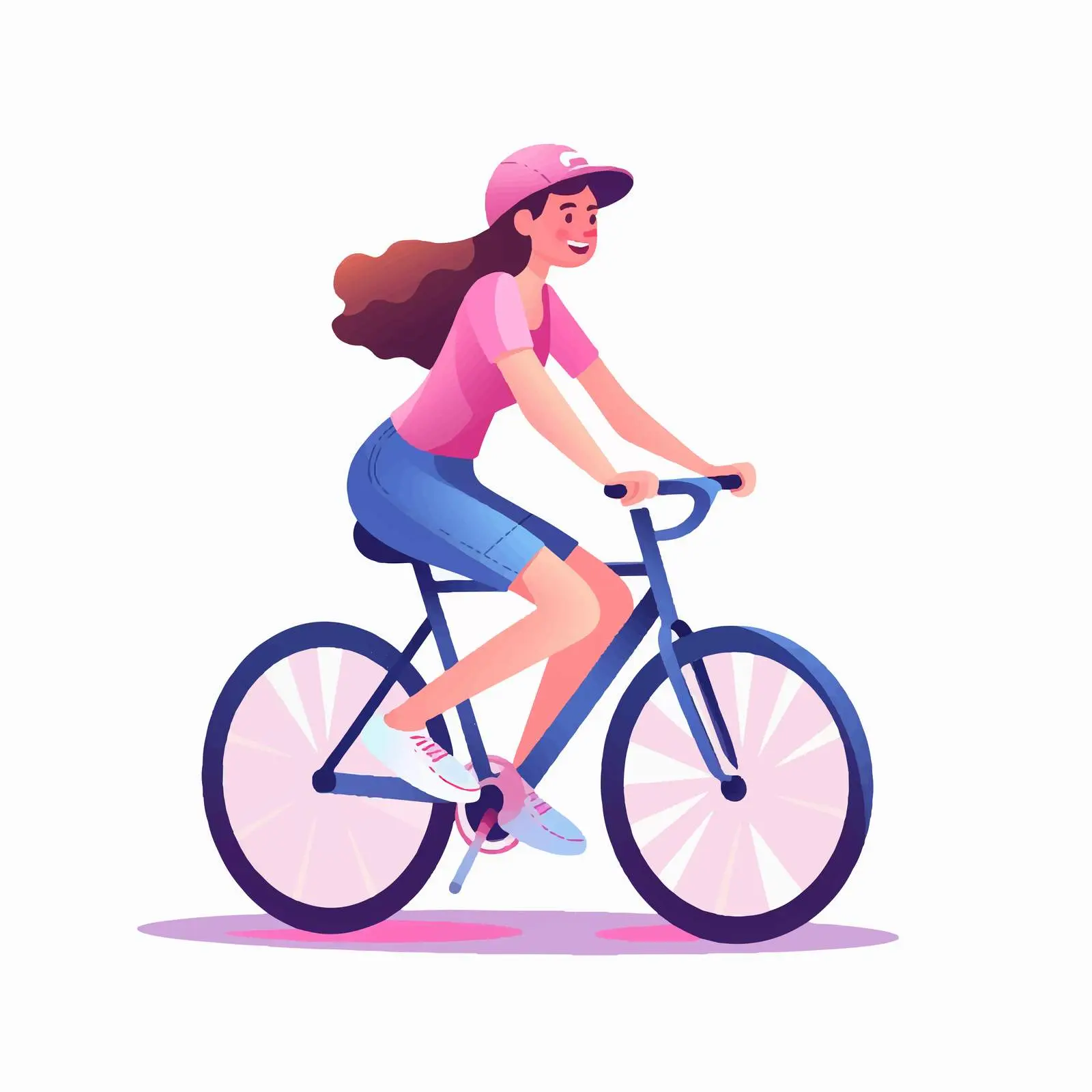 Smiling Teenage Girl Riding Bicycle in Casual Outfit – free teenage girl image from Dotvec
