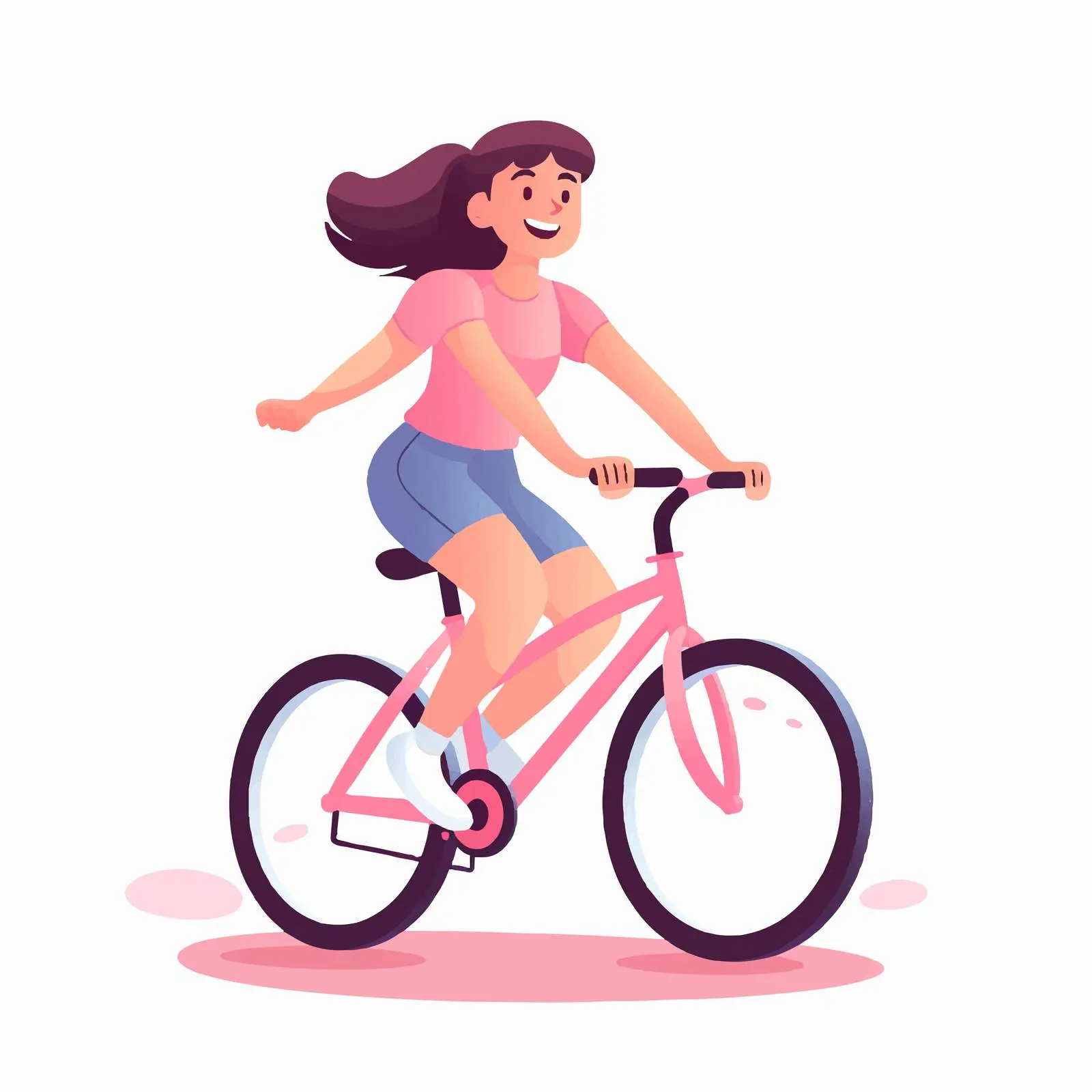 Cute Teenage Girl Riding Bicycle in Shorts – free teenage girl image from Dotvec