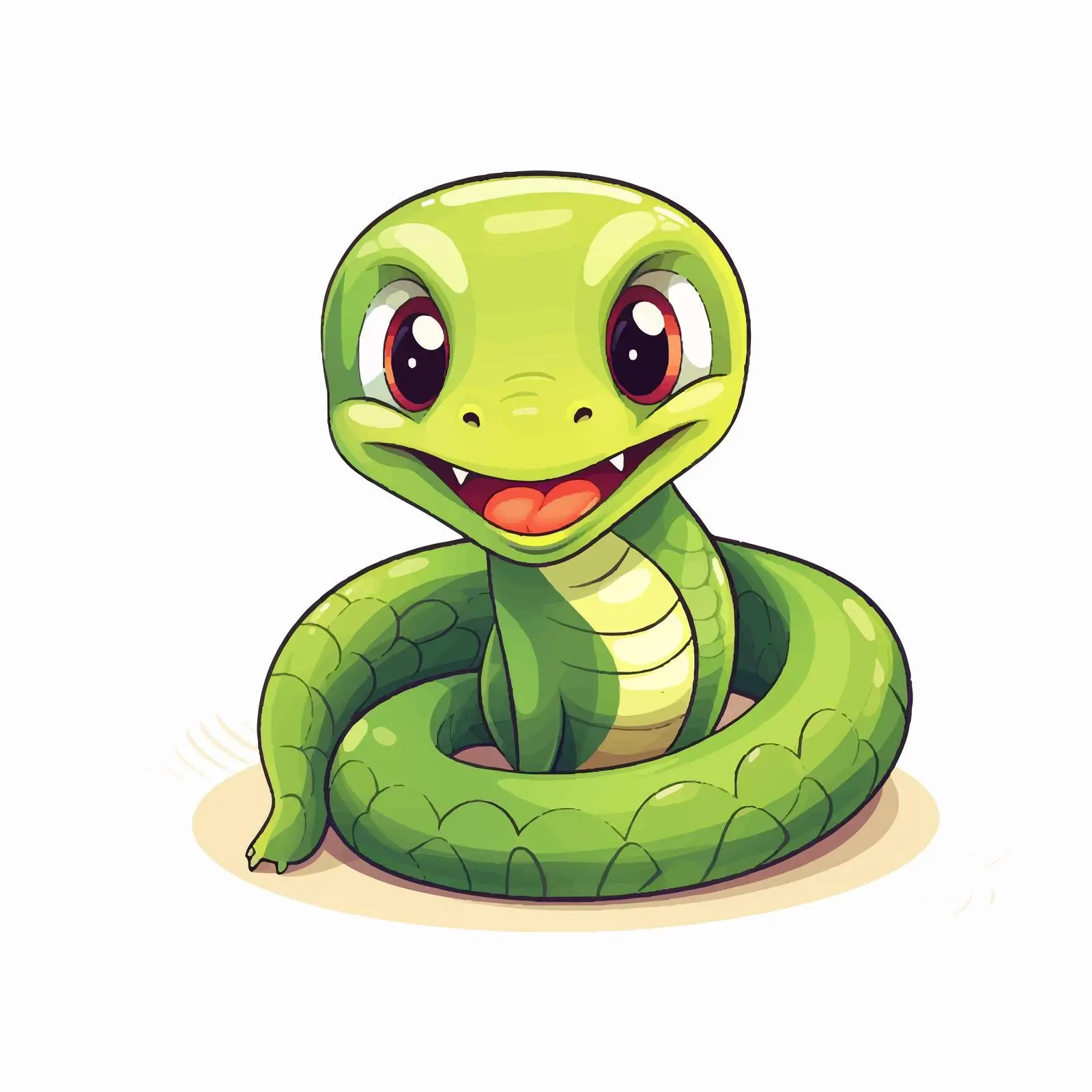 Cute Smiling Kawaii Python Anaconda Vector — free download from Dotvec