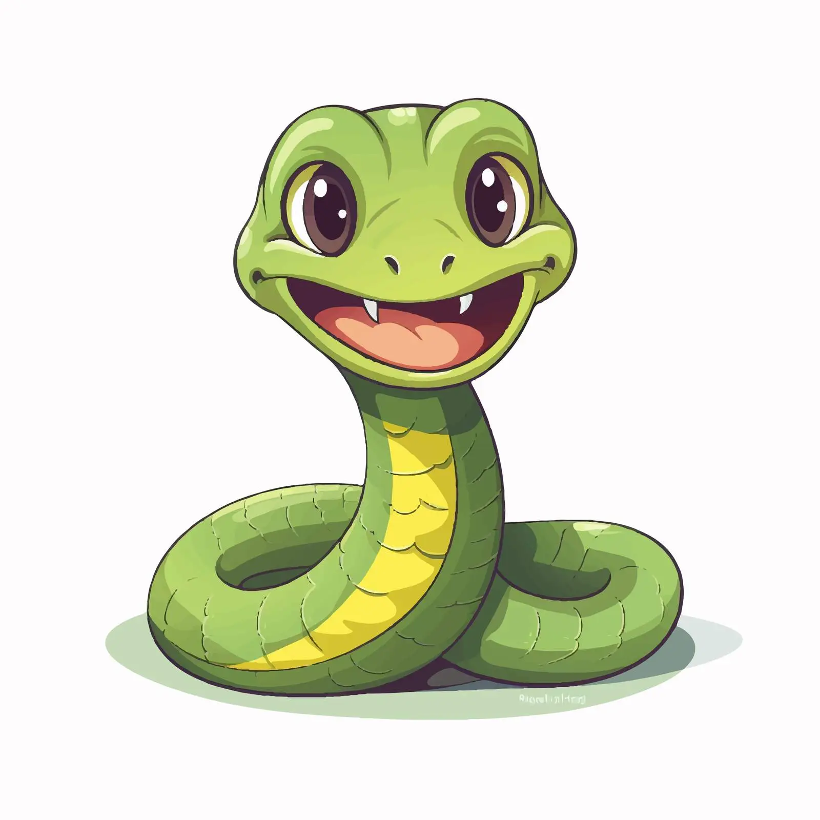 Cute Smiling Kawaii Python Anaconda Vector — free download from Dotvec