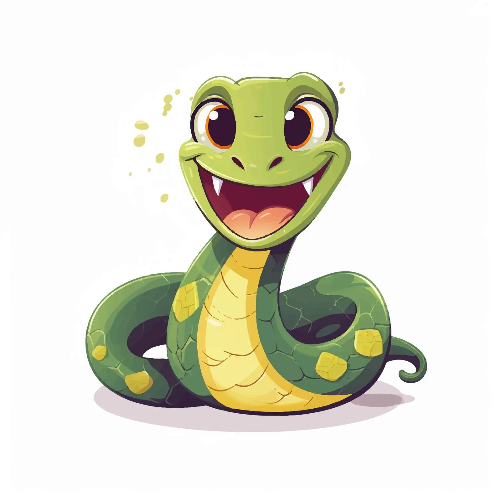 Kawaii Smiling Snake Vector Art — free download from Dotvec