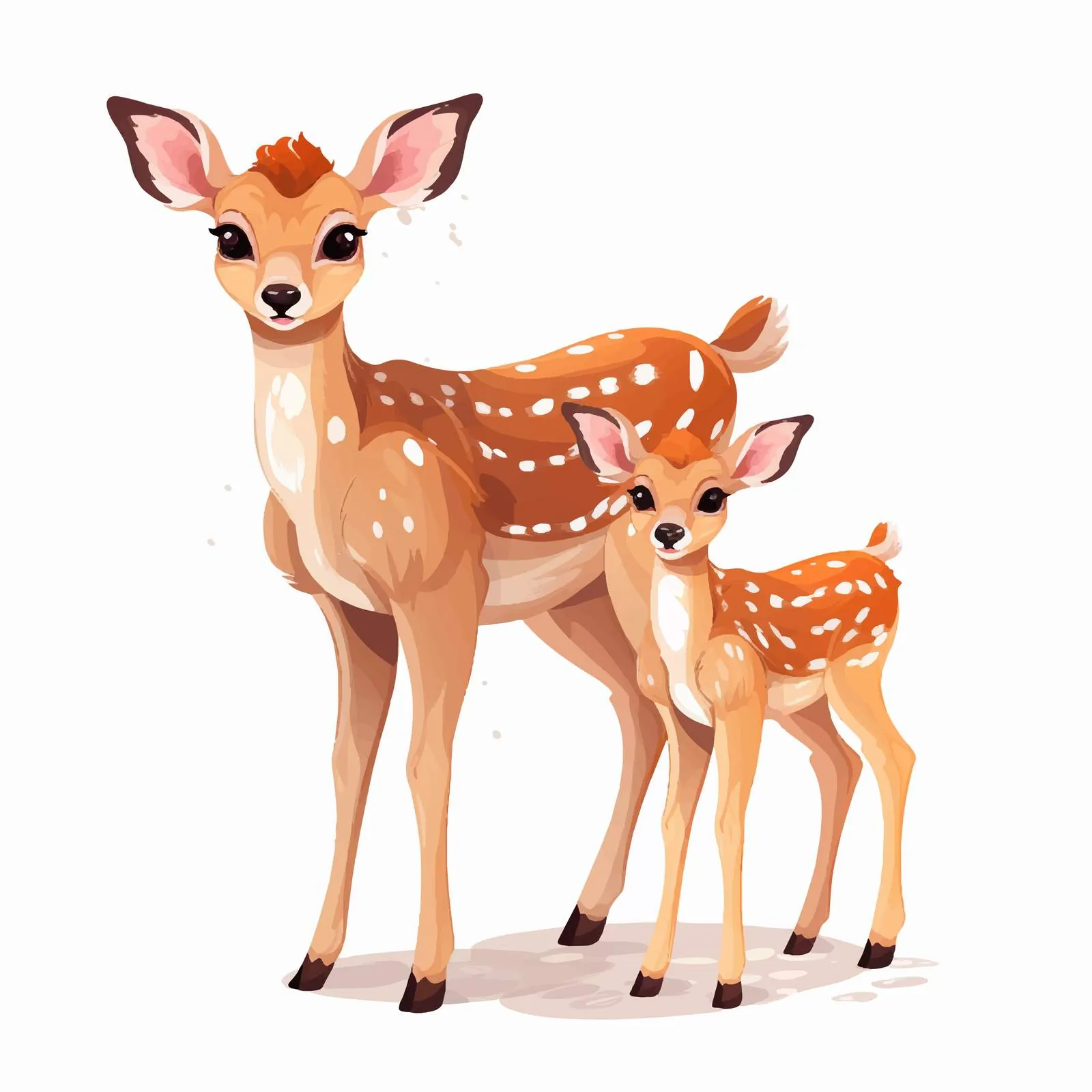 Mother and Baby Spotted Deer Family — free download from Dotvec