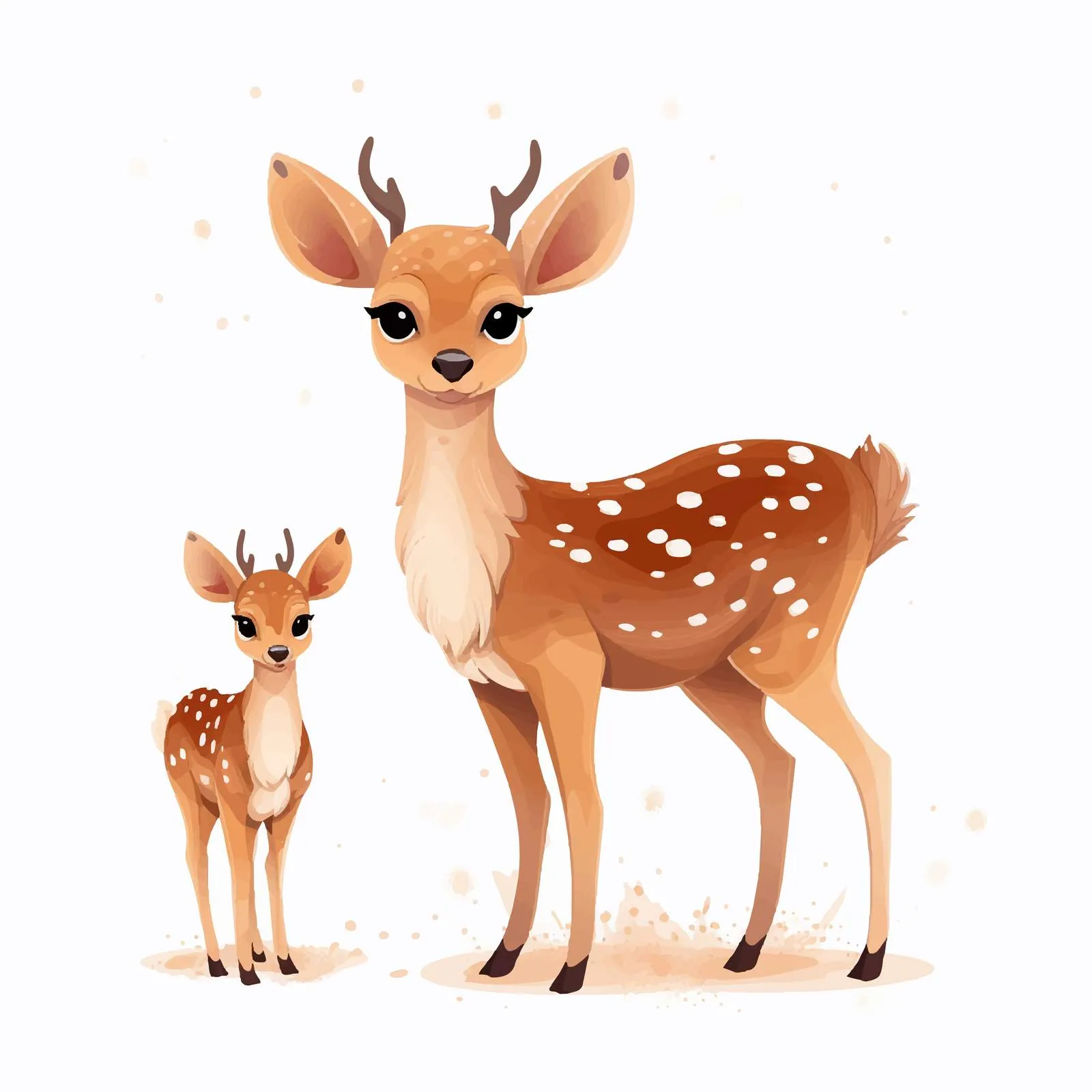 Mother and Baby Spotted Deer Family — free download from Dotvec