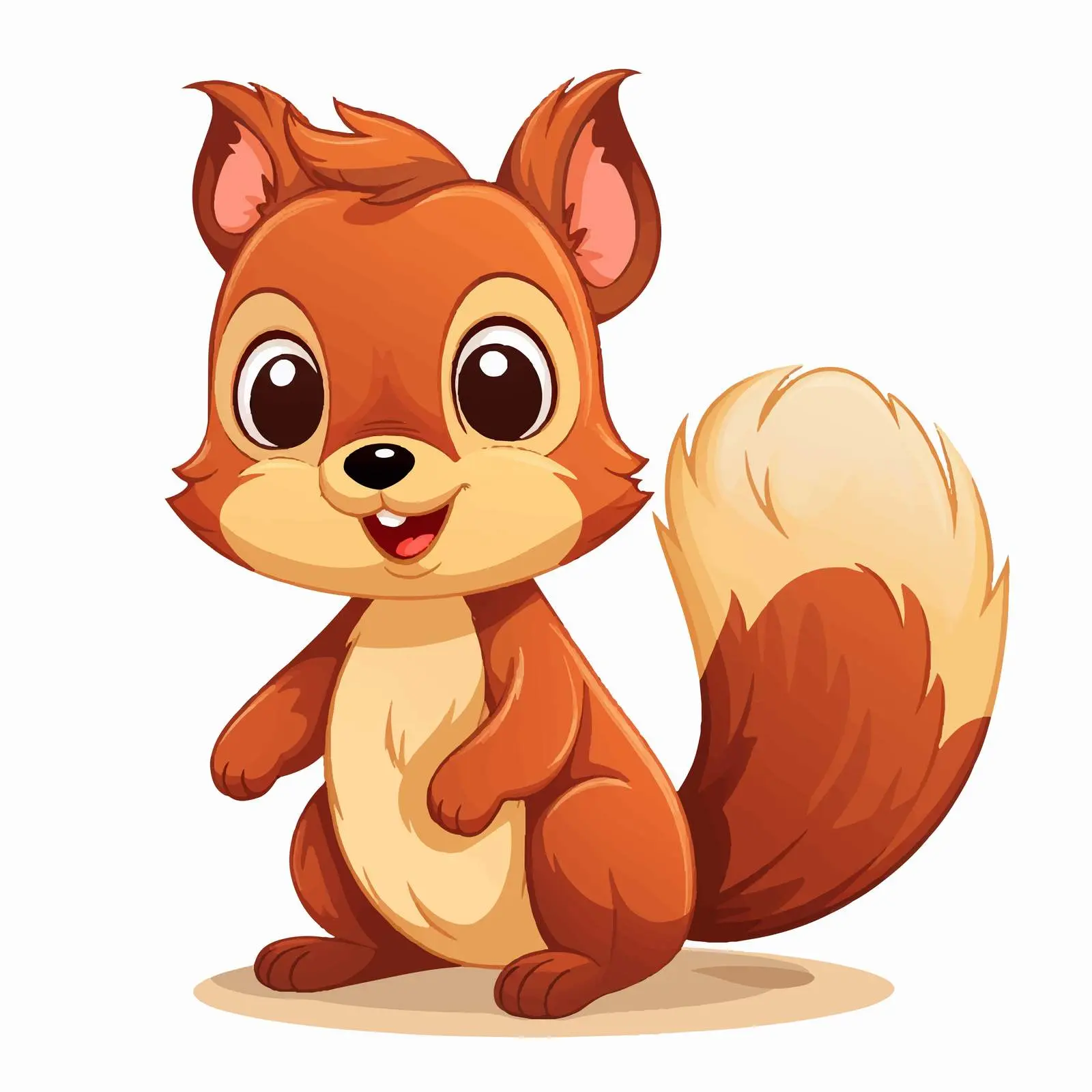 Cute Cartoon Squirrel Vector Illustration — free download from Dotvec