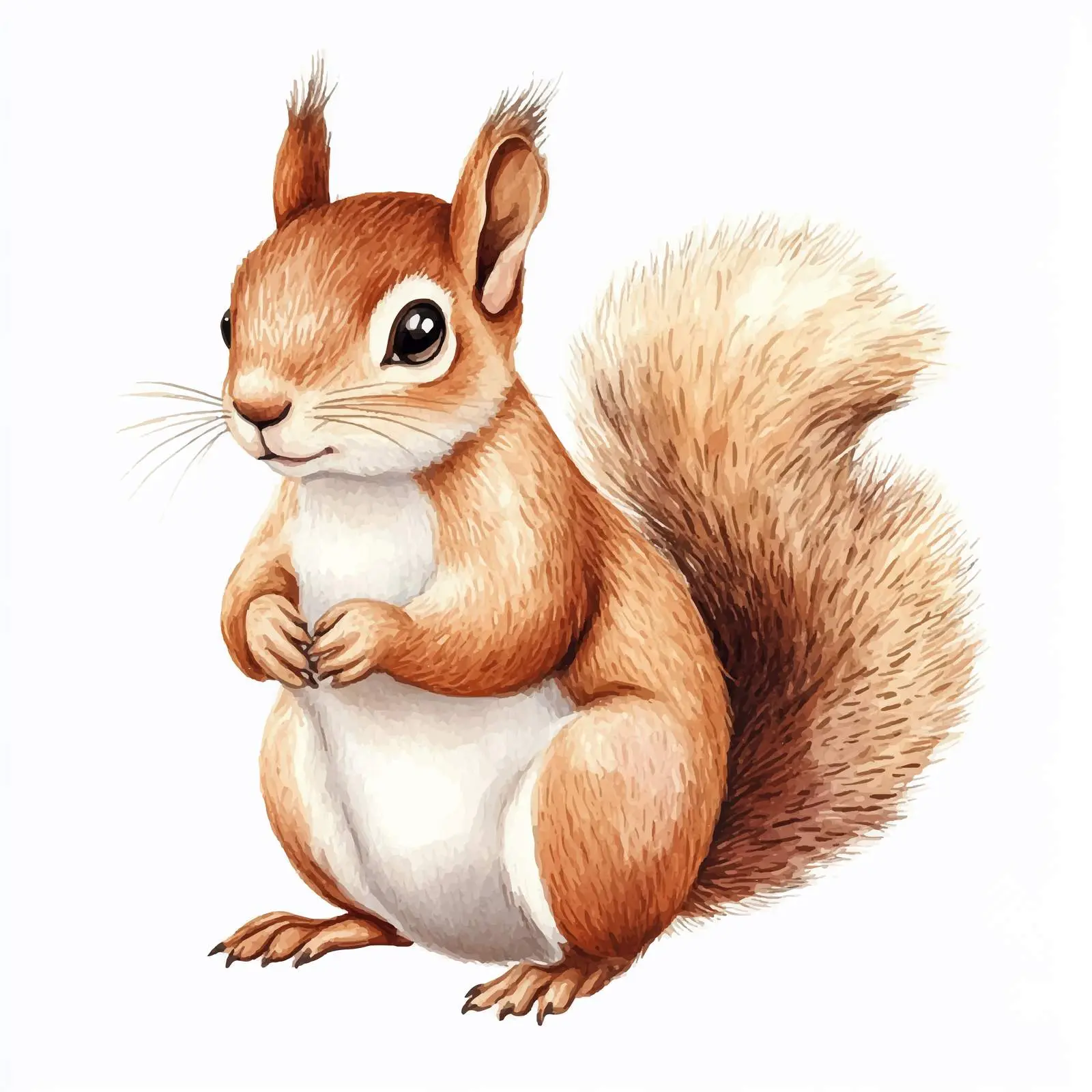 Cute Cartoon Squirrel Watercolor Illustration – free charming design image from Dotvec