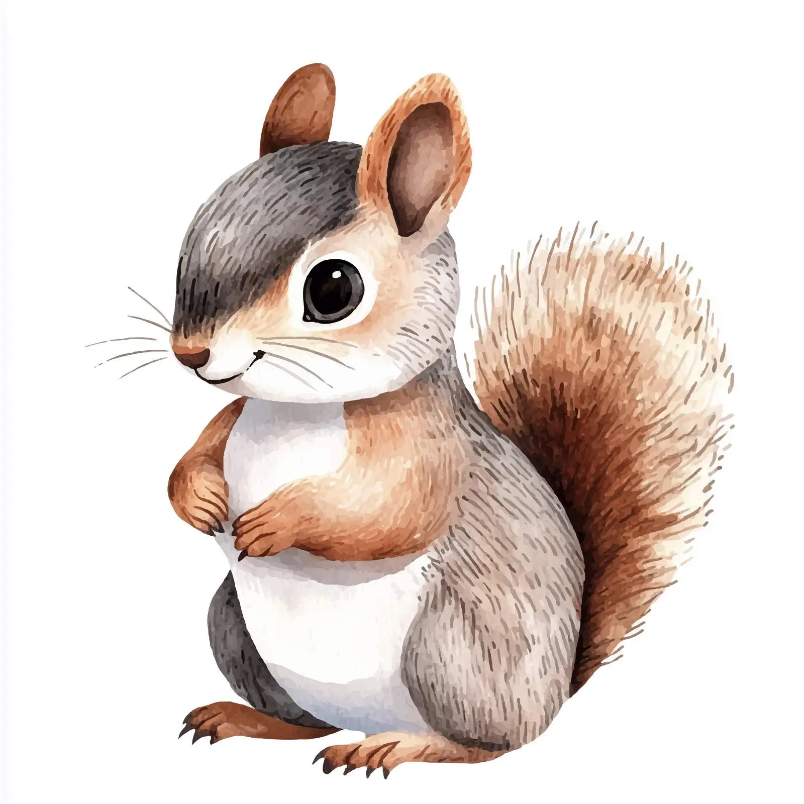 Cute Cartoon Squirrel Watercolor Illustration — free download from Dotvec
