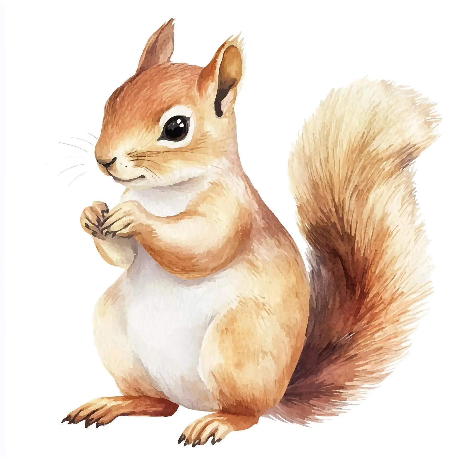 Cartoon Style Cute Squirrel Watercolor Illustration — free download from Dotvec