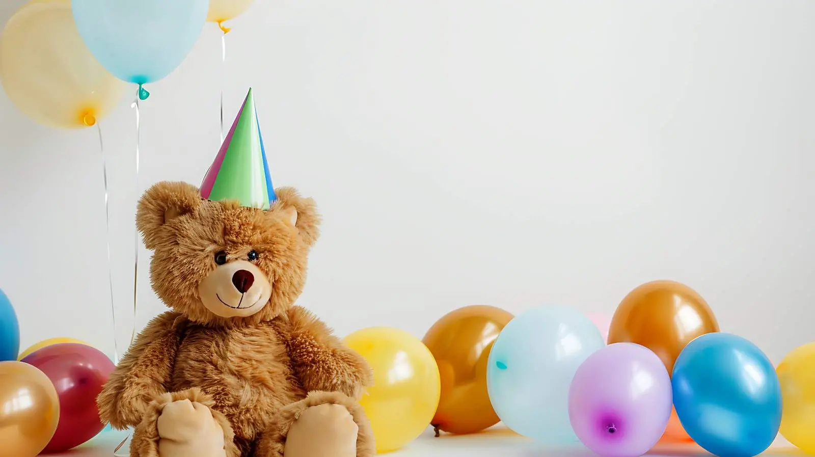 Cute Teddy Bear Toy with Balloons at Party – free animal image from Dotvec