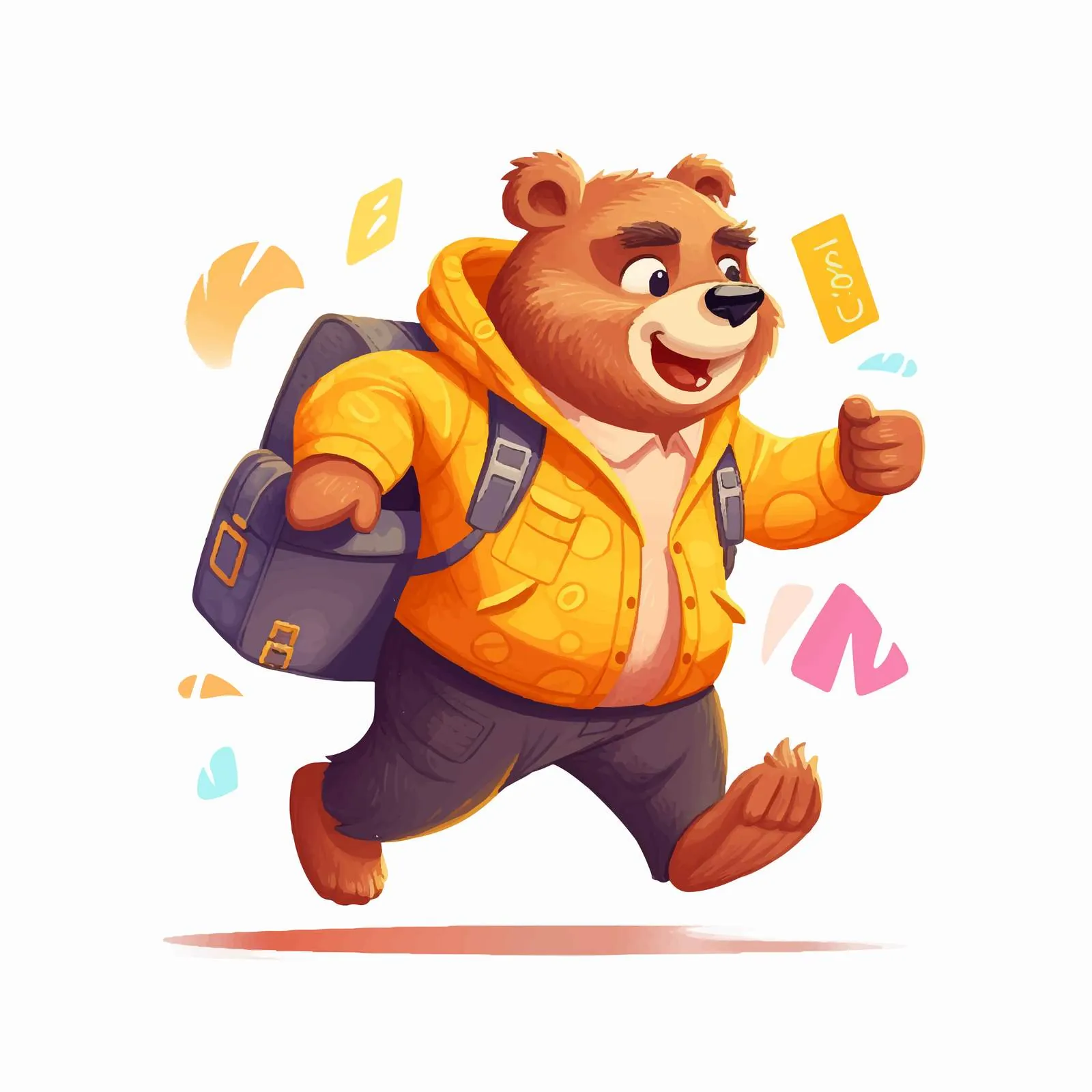 Bear Tourist with Map and Luggage Vector Art — free download from Dotvec