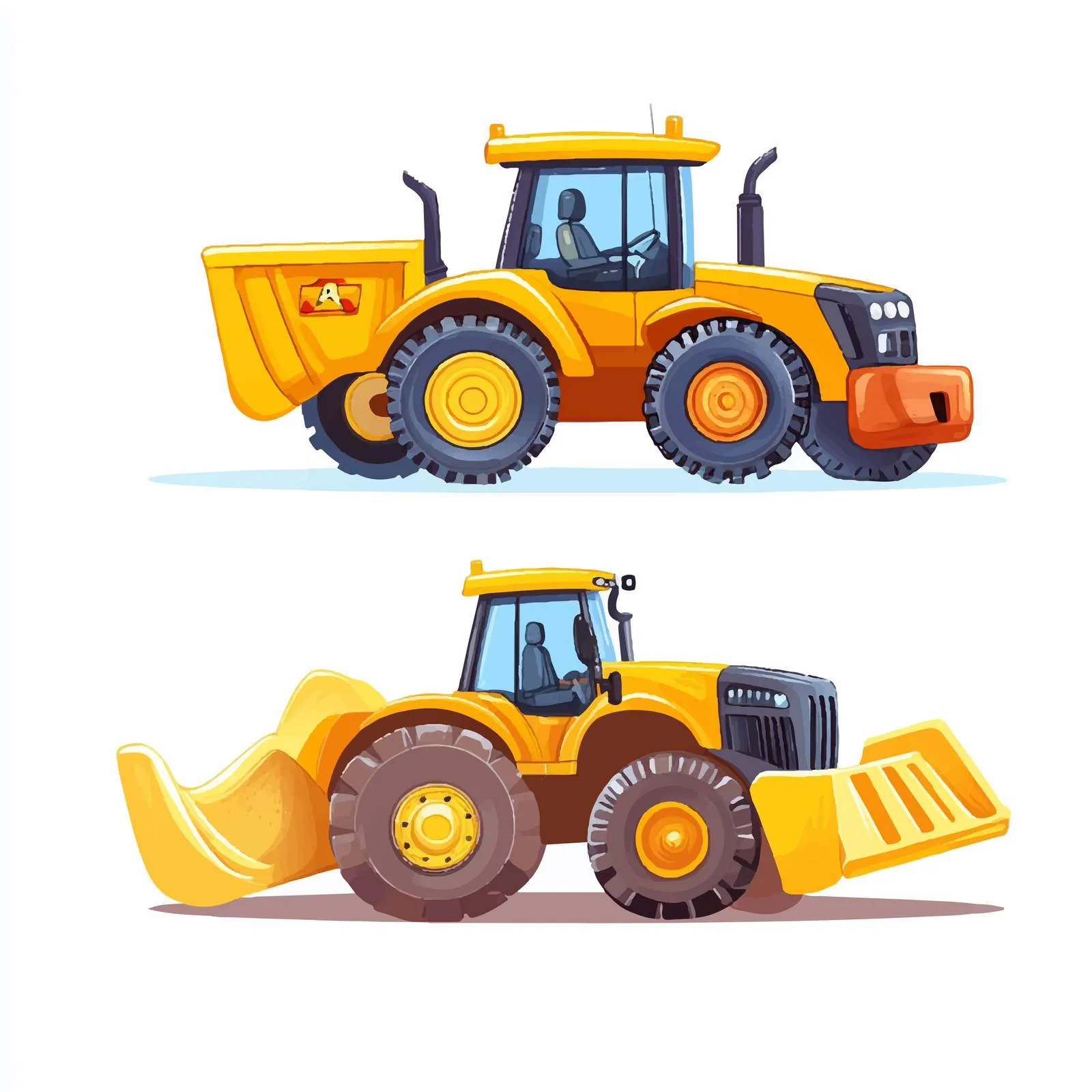 Cute Tractor Digger Toy Auto Transport Vector – free animated design image from Dotvec