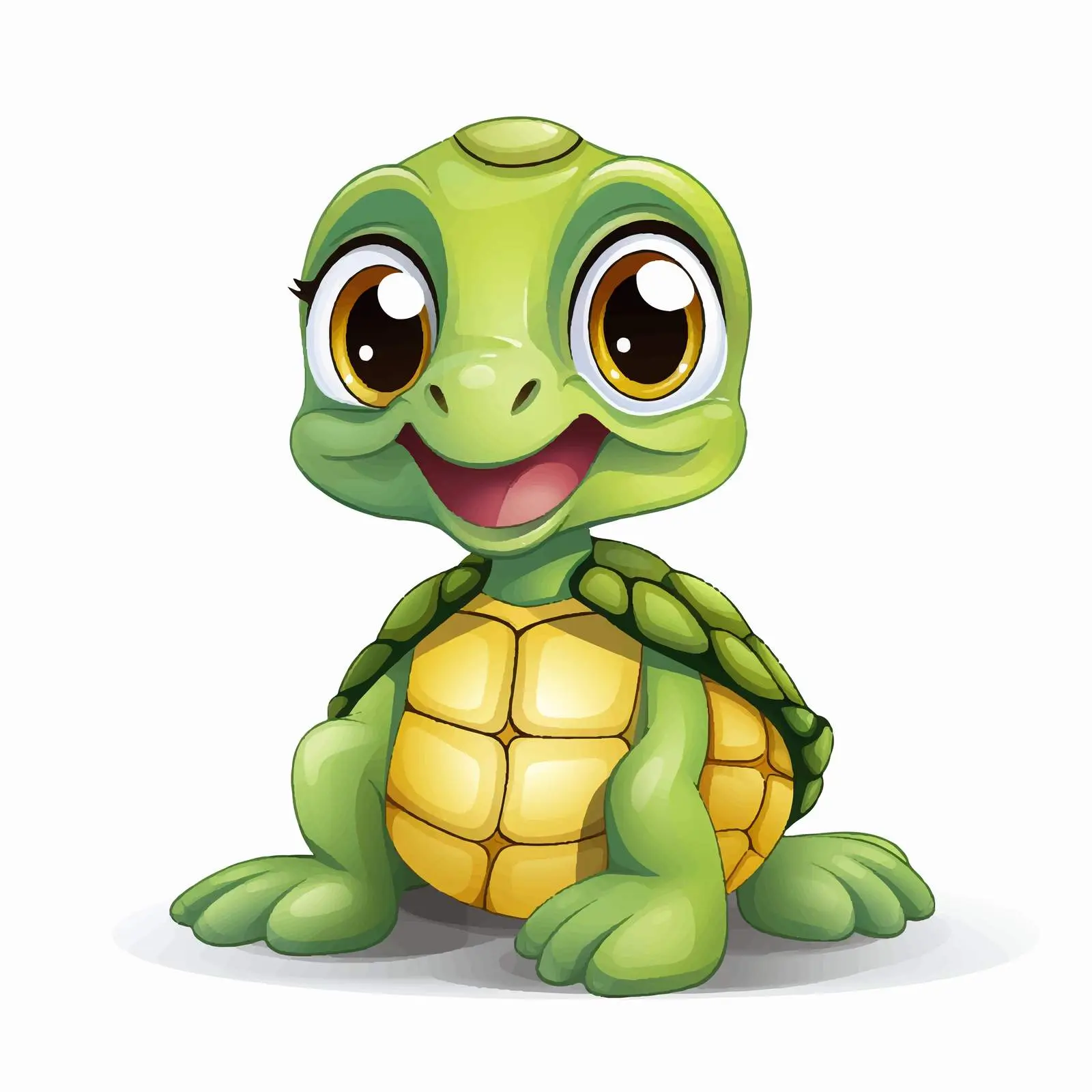 Cute Turtle Cartoon Character on White Background — free download from Dotvec