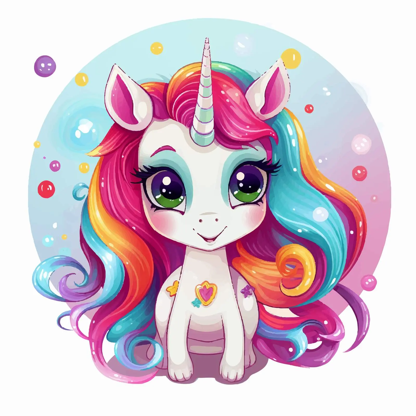 Cute Unicorn Cartoon Character with Fantasy Elements — free download from Dotvec