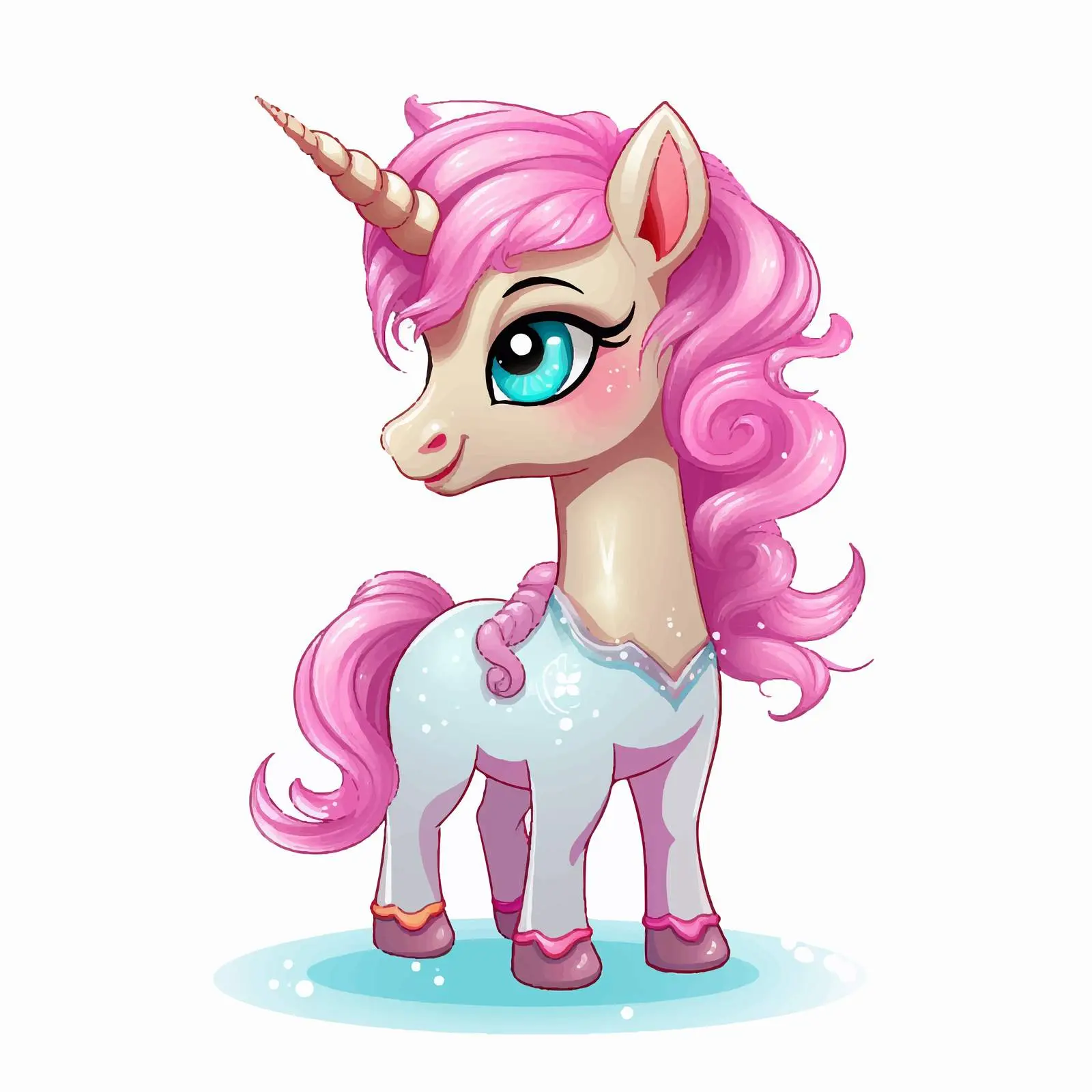 Adorable Unicorn Standing Vector Illustration — free download from Dotvec